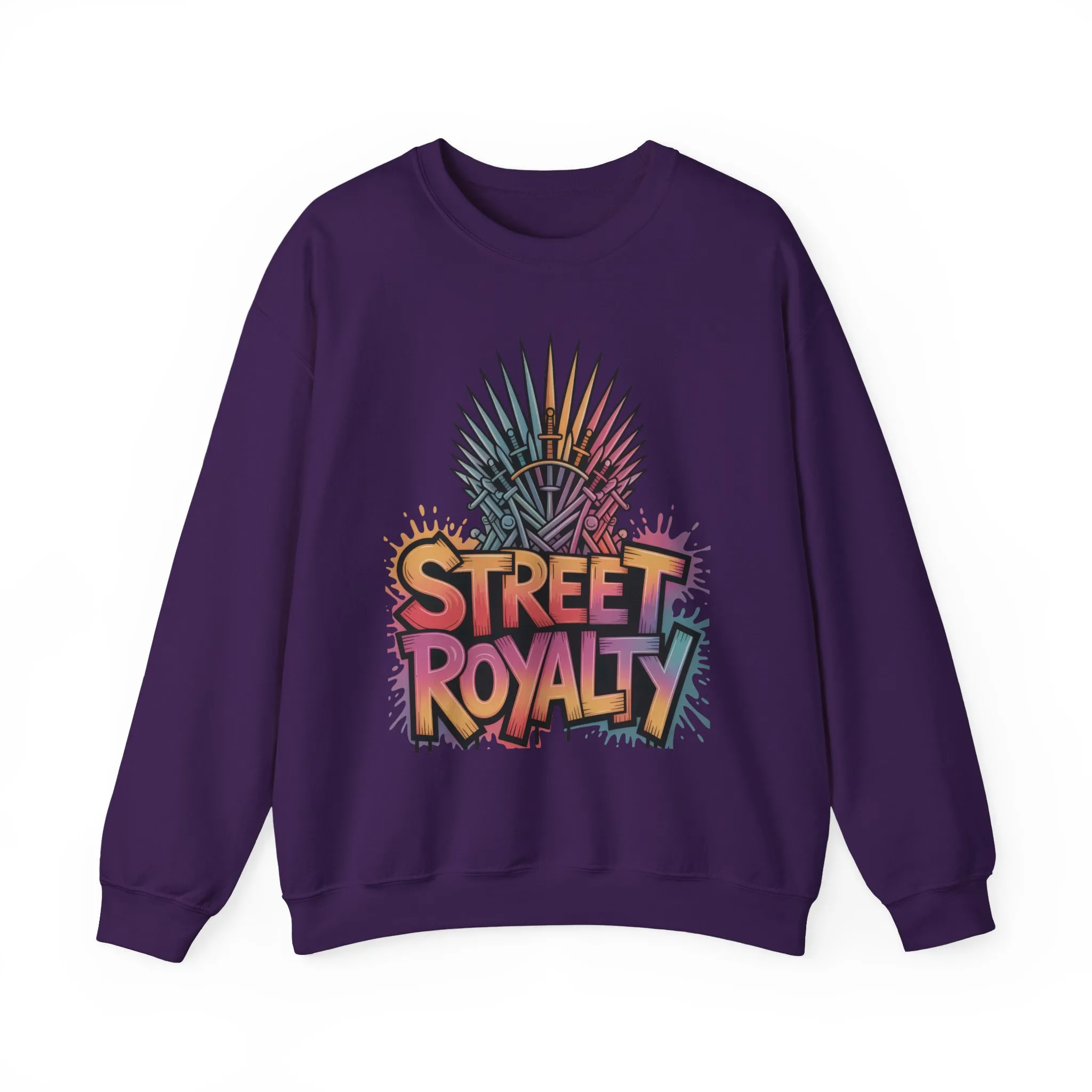 Street Royalty Women's Crewneck Sweatshirt, Graffiti Crown Graphic Pullover, Urban Streetwear Top - Image 24