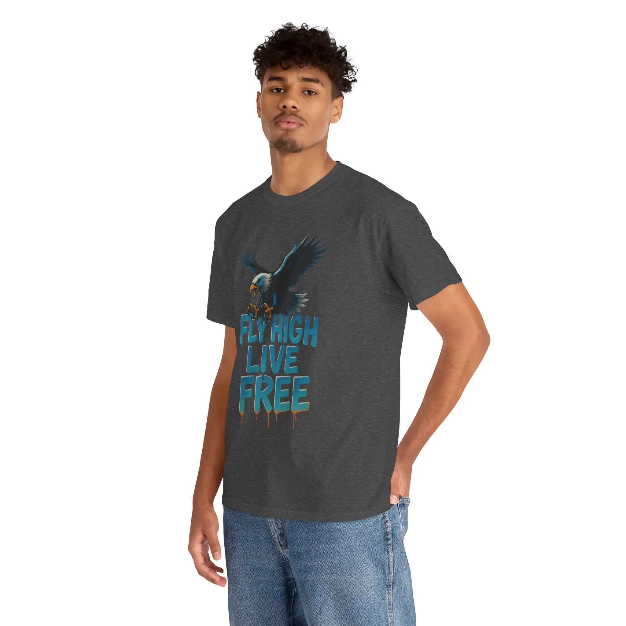 Fly High Live Free Eagle Graphic Mens T-Shirt, Eagle Tee, Fly Free Tee, Wild Flight - Image 18