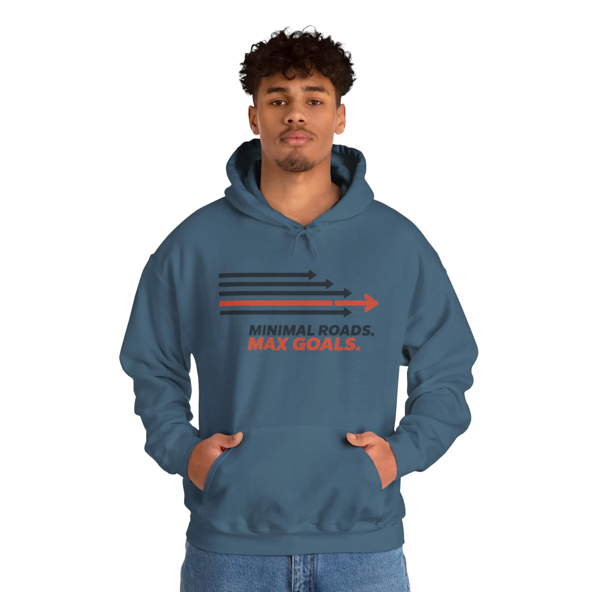 Mens Heavy Blend™ Hooded Sweatshirt, Minimal Roads Max Goals Motivational Mens Hoodie - Image 23