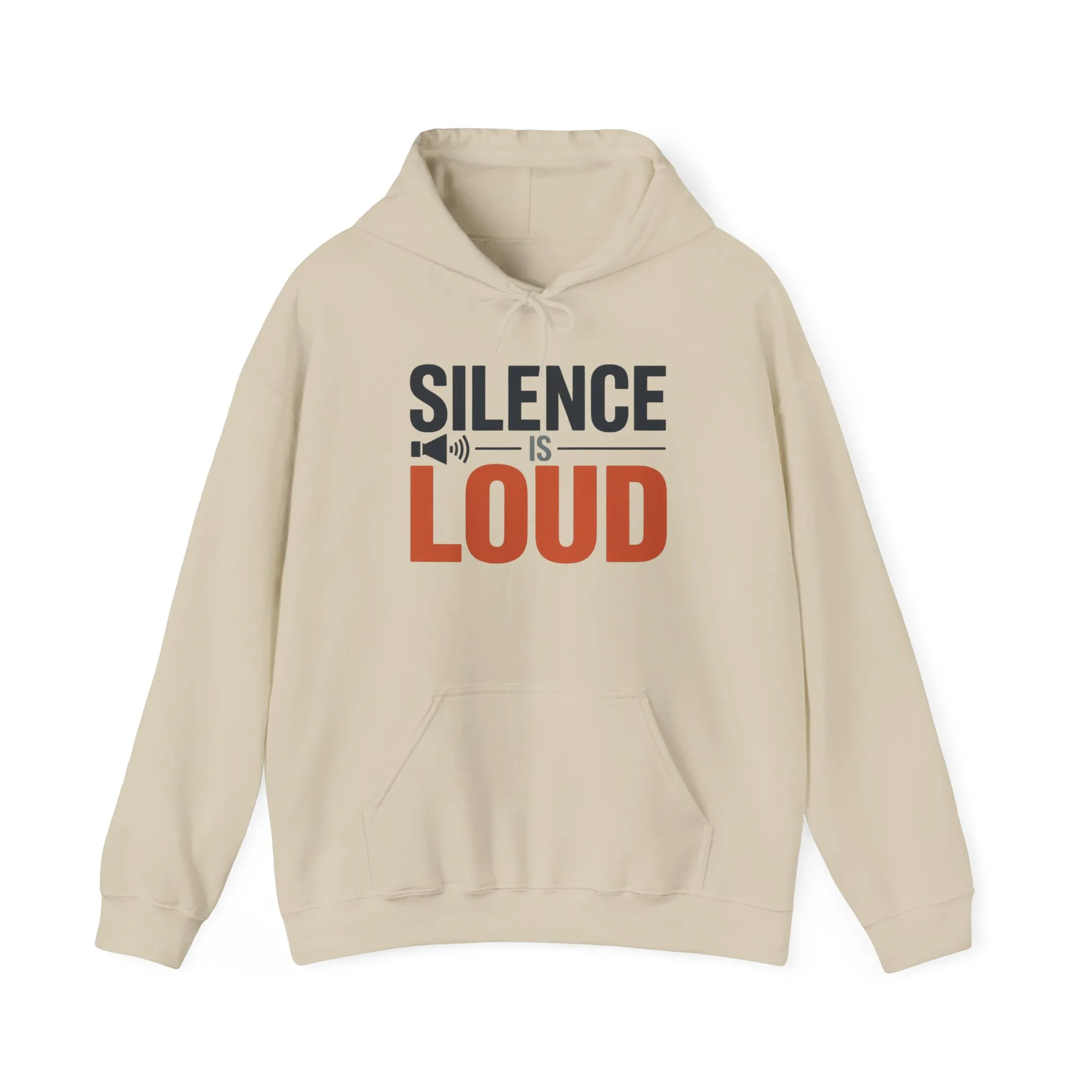 Mens Heavy Blend™ Hooded Sweatshirt, Silence Is Loud Graphic Motivational Mens Hoodie - Image 9