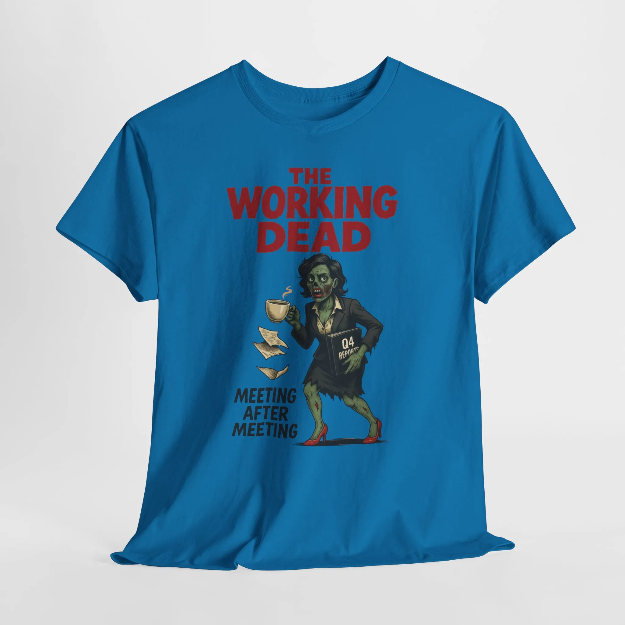 The Working Dead Women's Zombie Funny Office T-Shirt, Meeting Humor Tee, Zombie Work Top, Halloween Work Tee - Image 15
