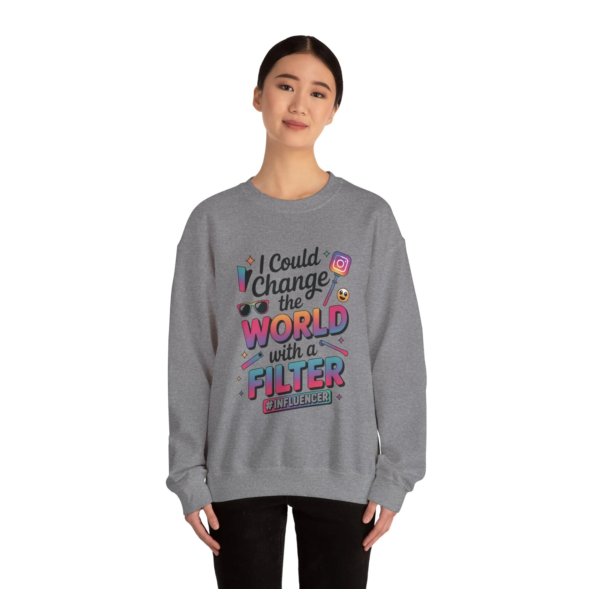 Womens Heavy Blend™ Crewneck Sweatshirt, Womens Influencer Sweatshirt, Funny Social Media Pullover, Cute Trendy Graphic Top - Image 11
