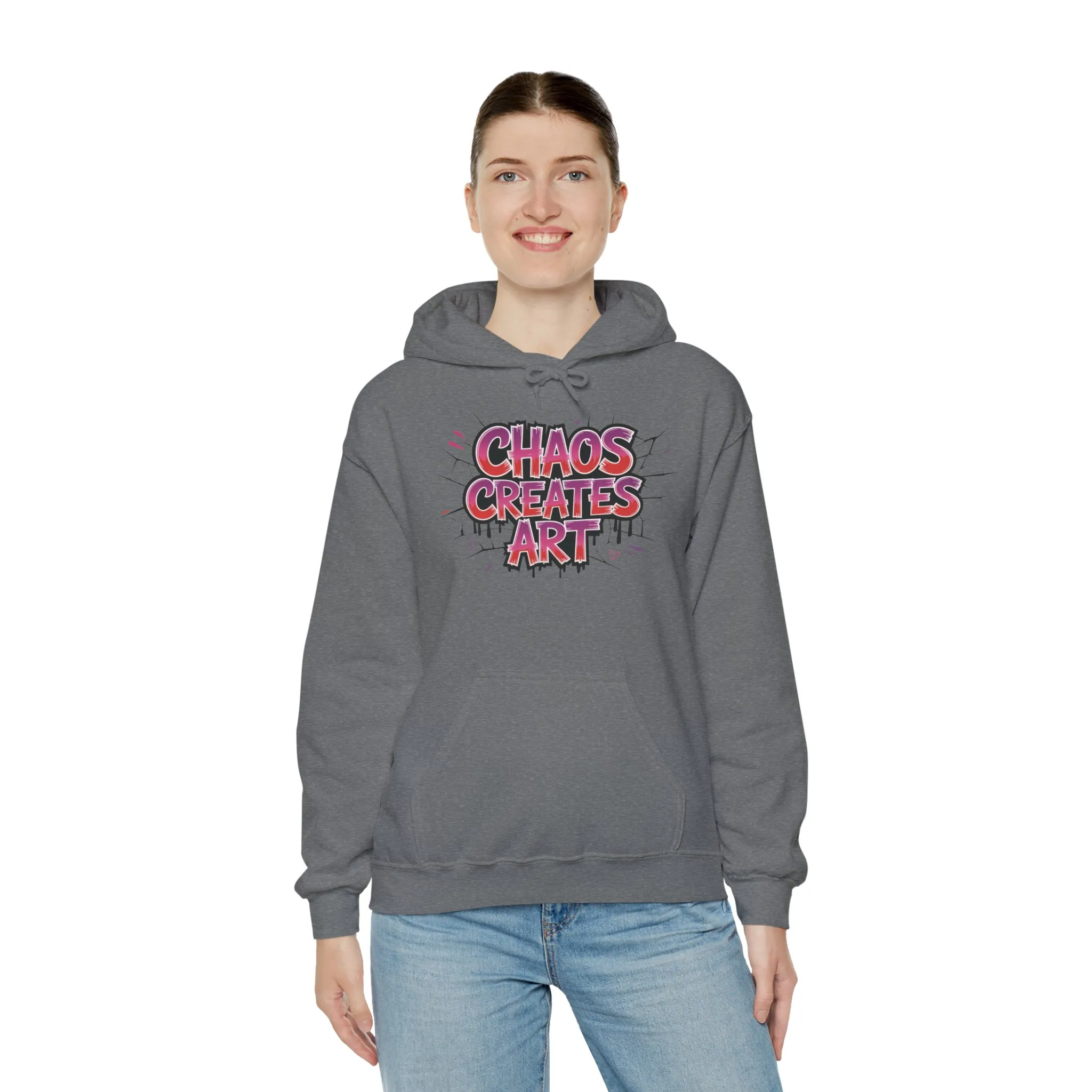 Women's Heavy Blend™ Hooded Sweatshirt, Chaos Creates Art Graffiti Hoodie Womens Streetwear - Image 12