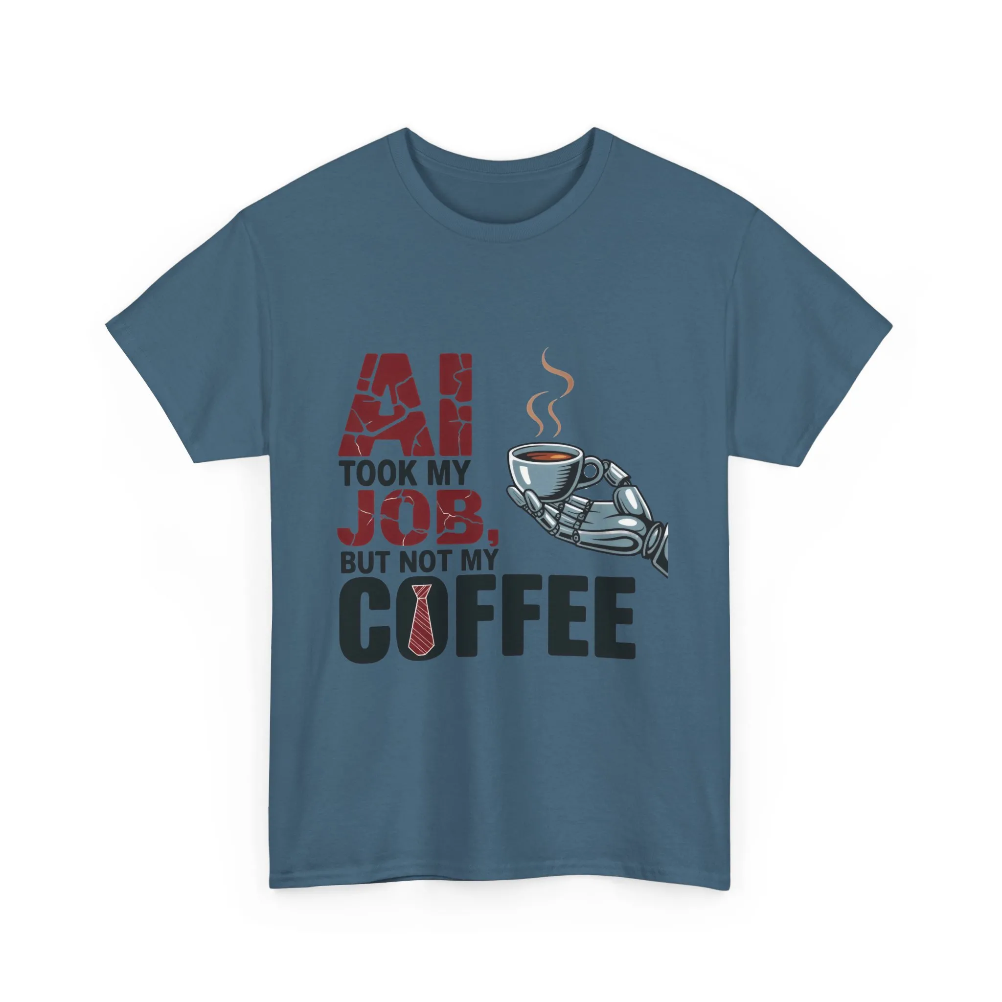 Men's AI Coffee T-Shirt, Funny Robot Humor Graphic Tee, Geek Job Joke Shirt for Him, Men's Heavy Cotton Tee, Sarcastic Work Shirt - Image 22