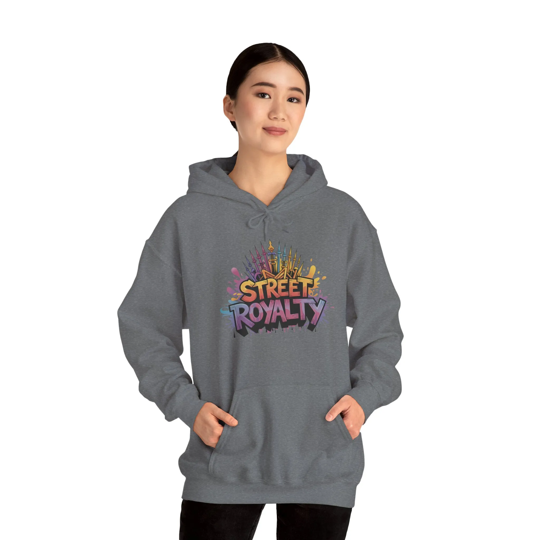 Street Royalty Women's Hoodie, Graffiti Crown Graphic Pullover, Urban Streetwear Sweatshirt for Girls - Image 9