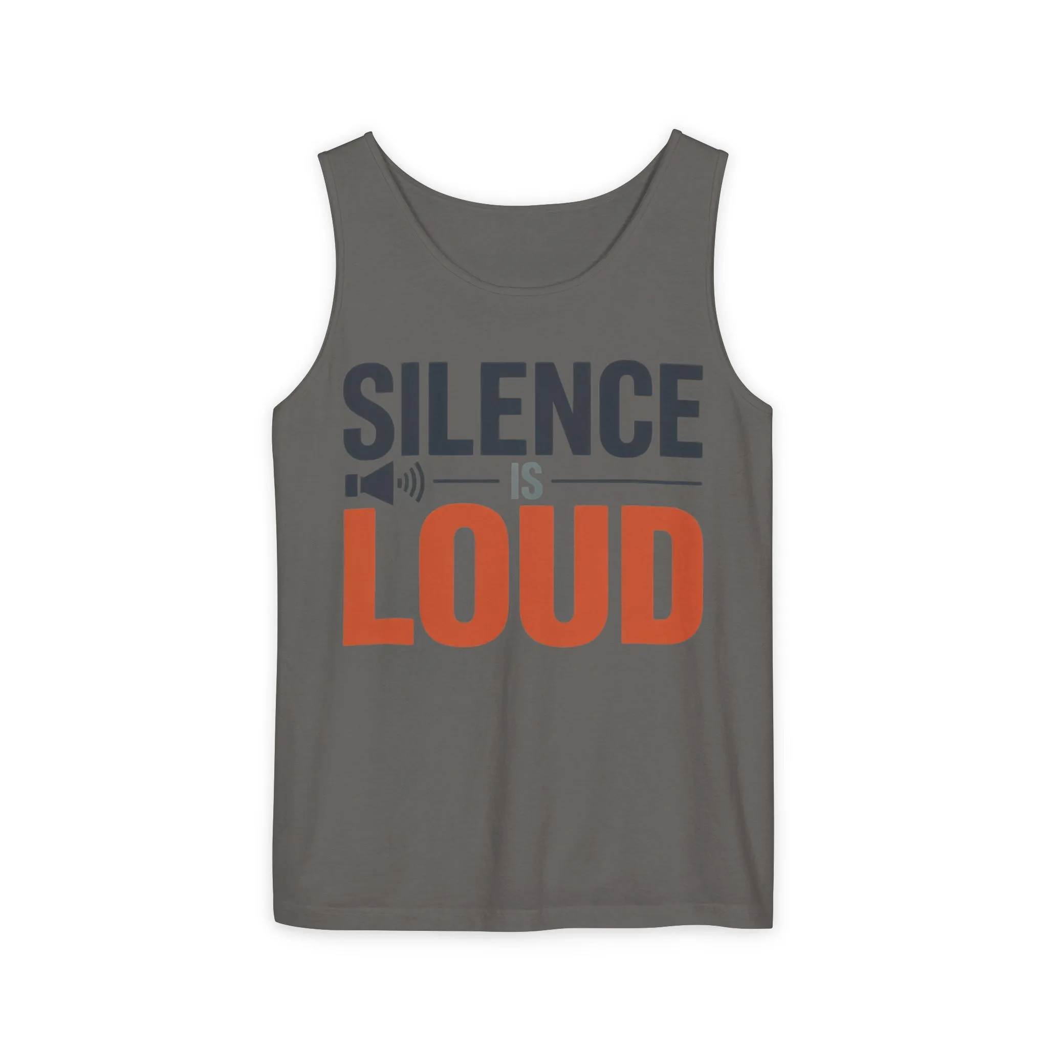Mens Garment-Dyed Tank Top, Silence Is Loud Motivational Mens Tank Top - Image 7