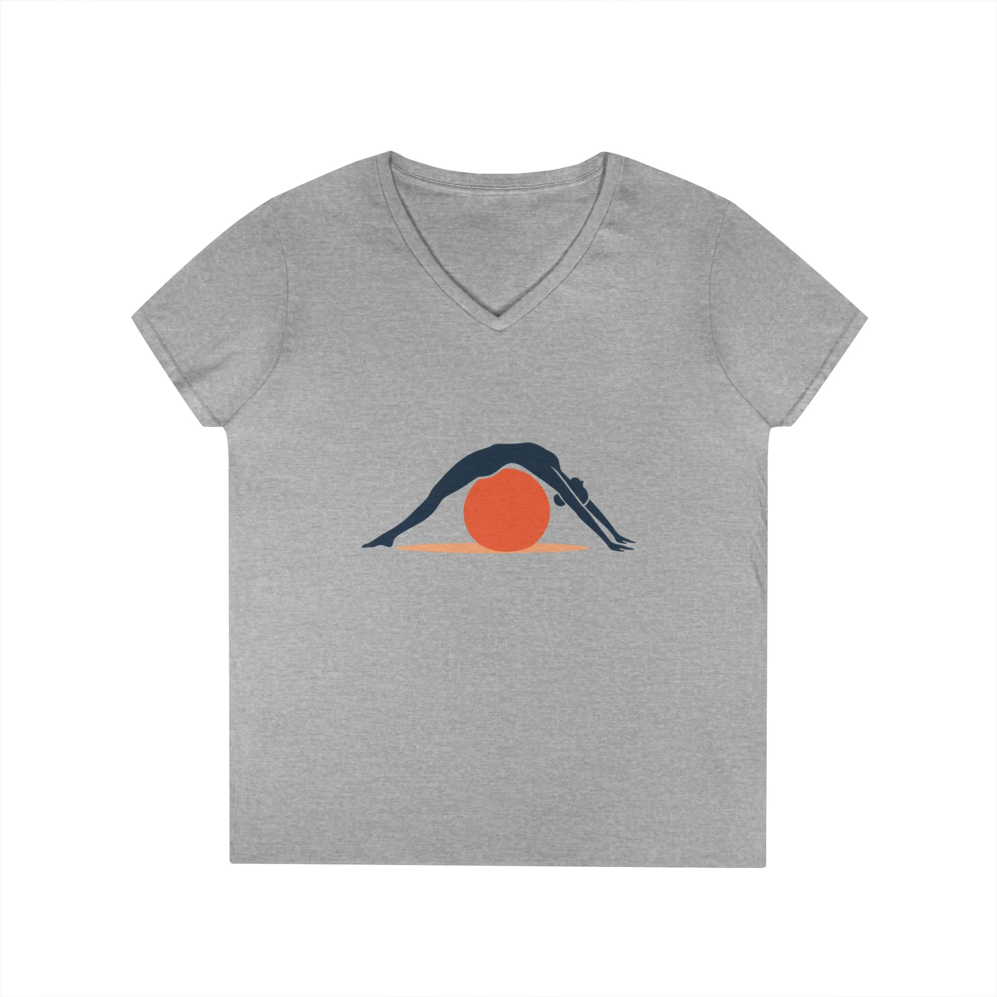 Ladies' V-Neck T-Shirt, Womens Pilates T-Shirt, Yoga Fitness Graphic Tee, Workout Gym Activewear Top - Image 7