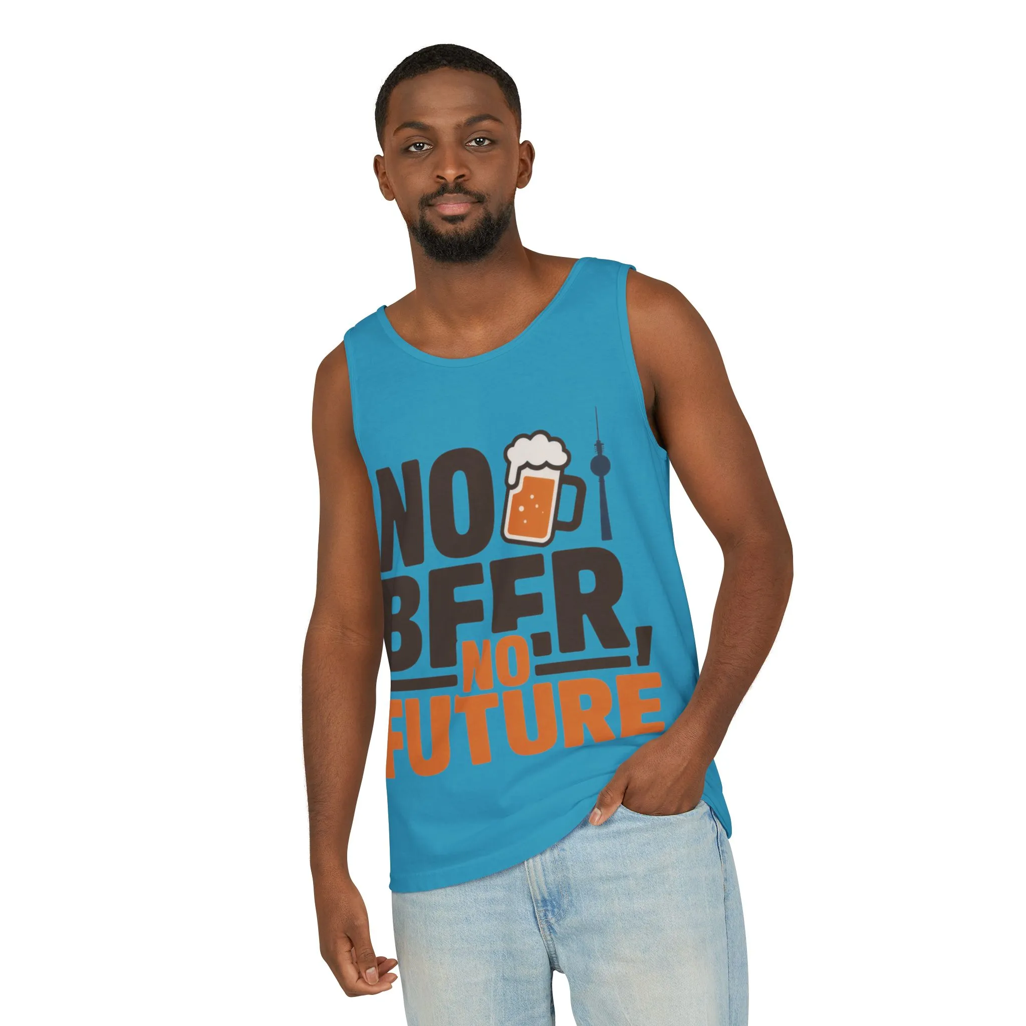 Mens Garment-Dyed Tank Top, No Beer No Future Funny Beer Mens Tank Top - Image 14