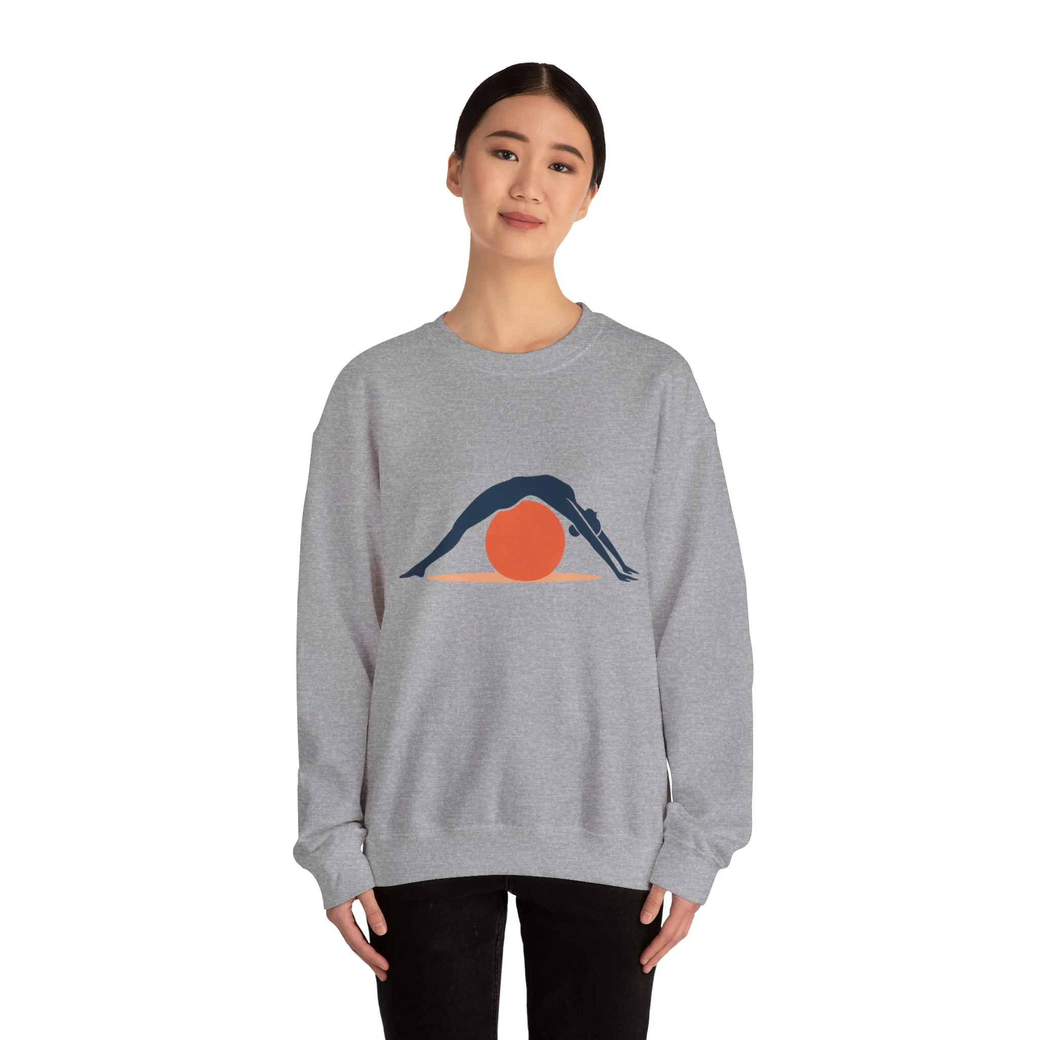 Womens Heavy Blend™ Crewneck Sweatshirt, Womens Pilates Sweatshirt, Yoga Fitness Graphic Pullover, Cute Workout Top - Image 5