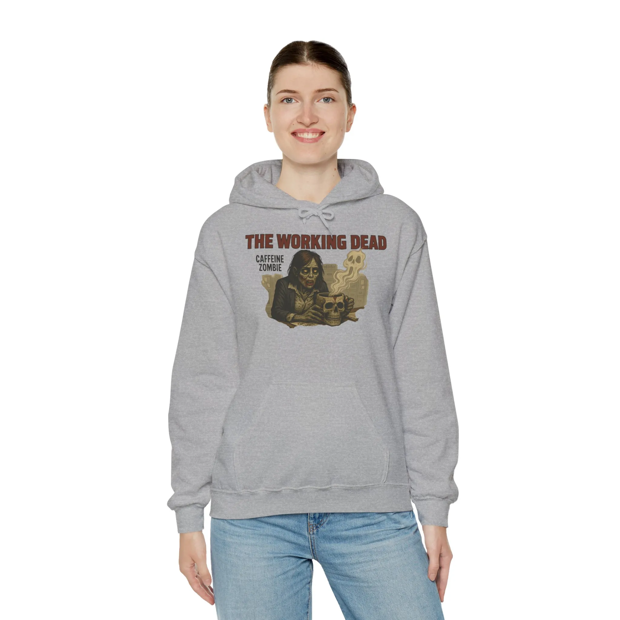 The Working Dead Women's Zombie Hoodie, Work Humor Hoodie, Halloween Work Top, Coffee Zombie Hoodie - Image 8