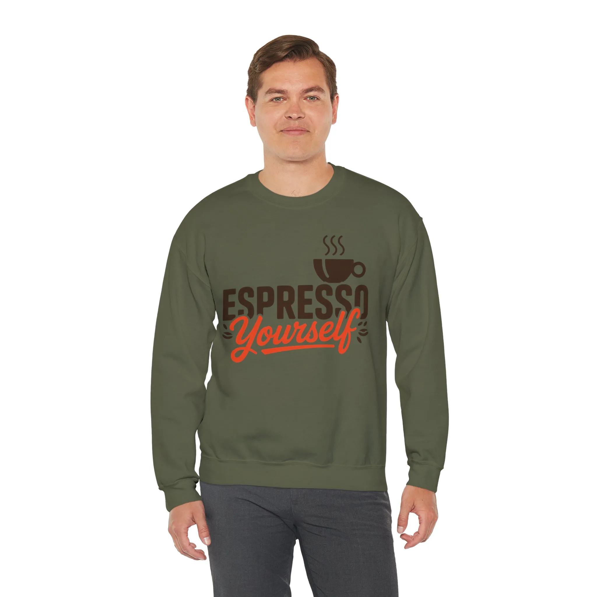 Mens Heavy Blend™ Crewneck Sweatshirt, Espresso Yourself Sweatshirt, Funny Coffee Lover Mens Crewneck, Cafe Lover Gift - Image 12