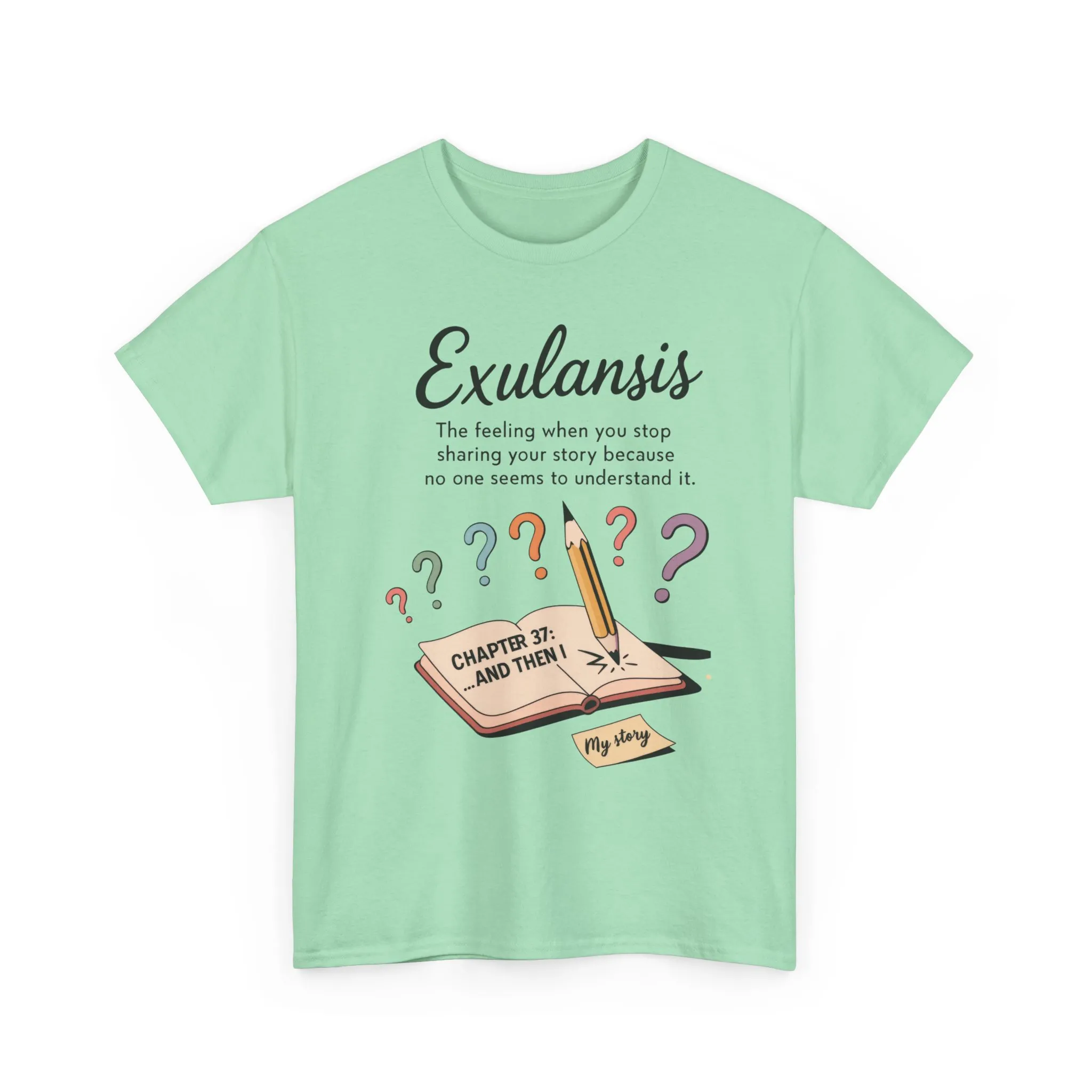 Exulansis Shirt, Emotional Aesthetic Word Tee, Deep Meaning Typography Graphic Tee, Women's Heavy Cotton Tee, deep meaning t shirt - Image 13