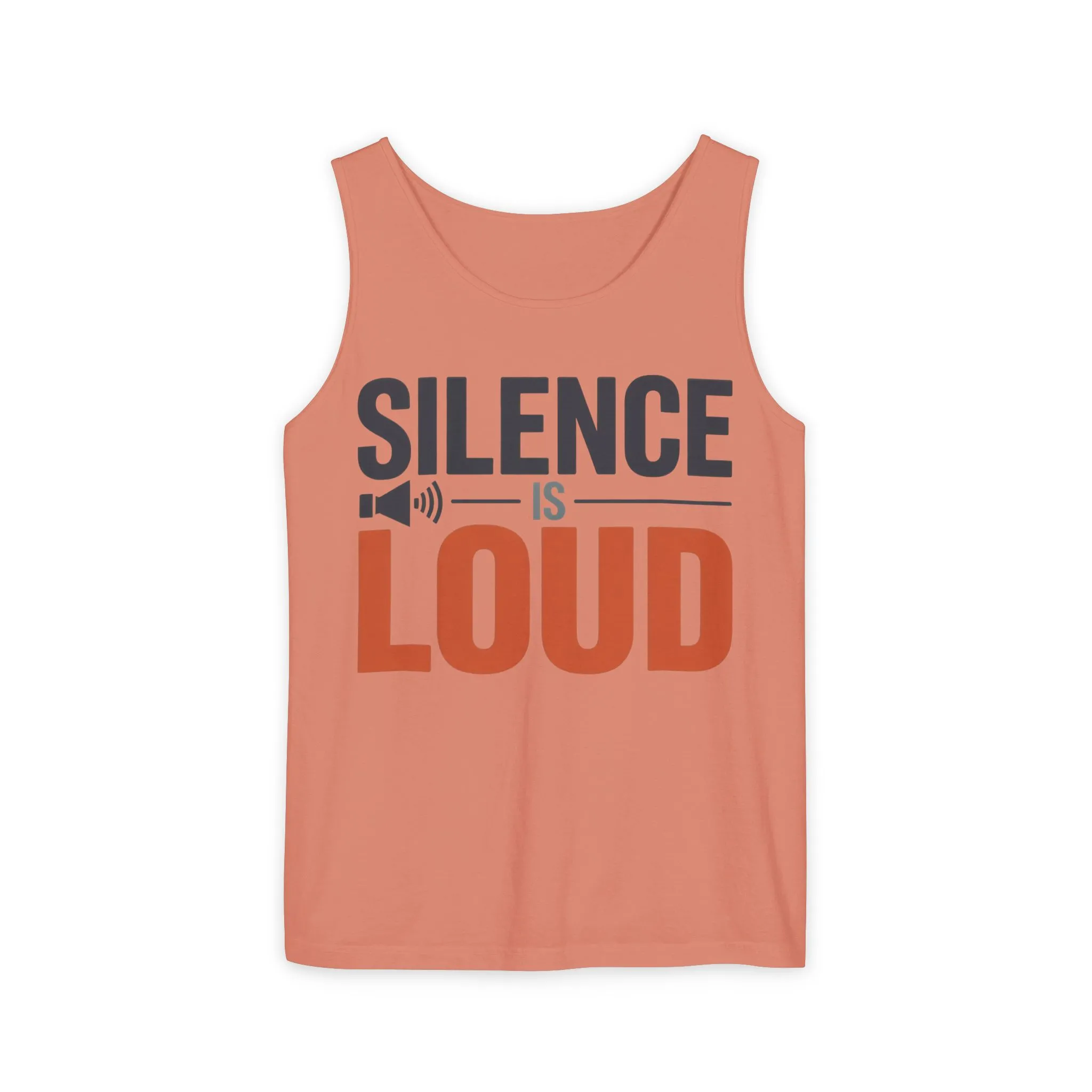 Mens Garment-Dyed Tank Top, Silence Is Loud Motivational Mens Tank Top - Image 3