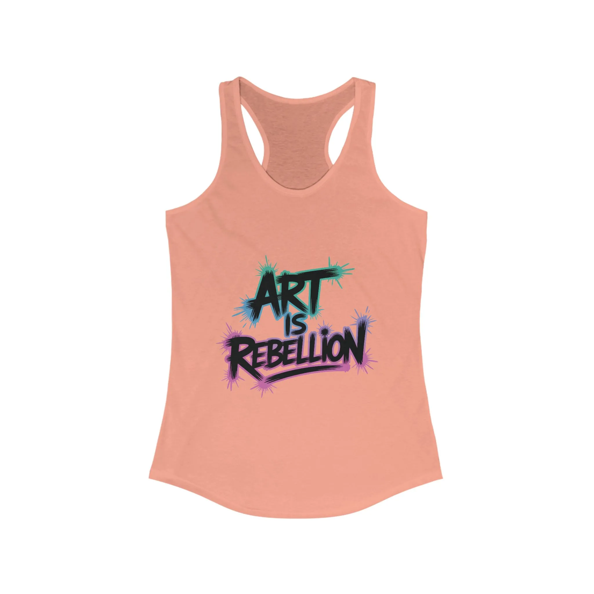 Women's Ideal Racerback Tank, Art Is Rebellion Women's Tank Top, Graffiti Graphic Tank, Bold Rebel Statement Summer Shirt - Image 5