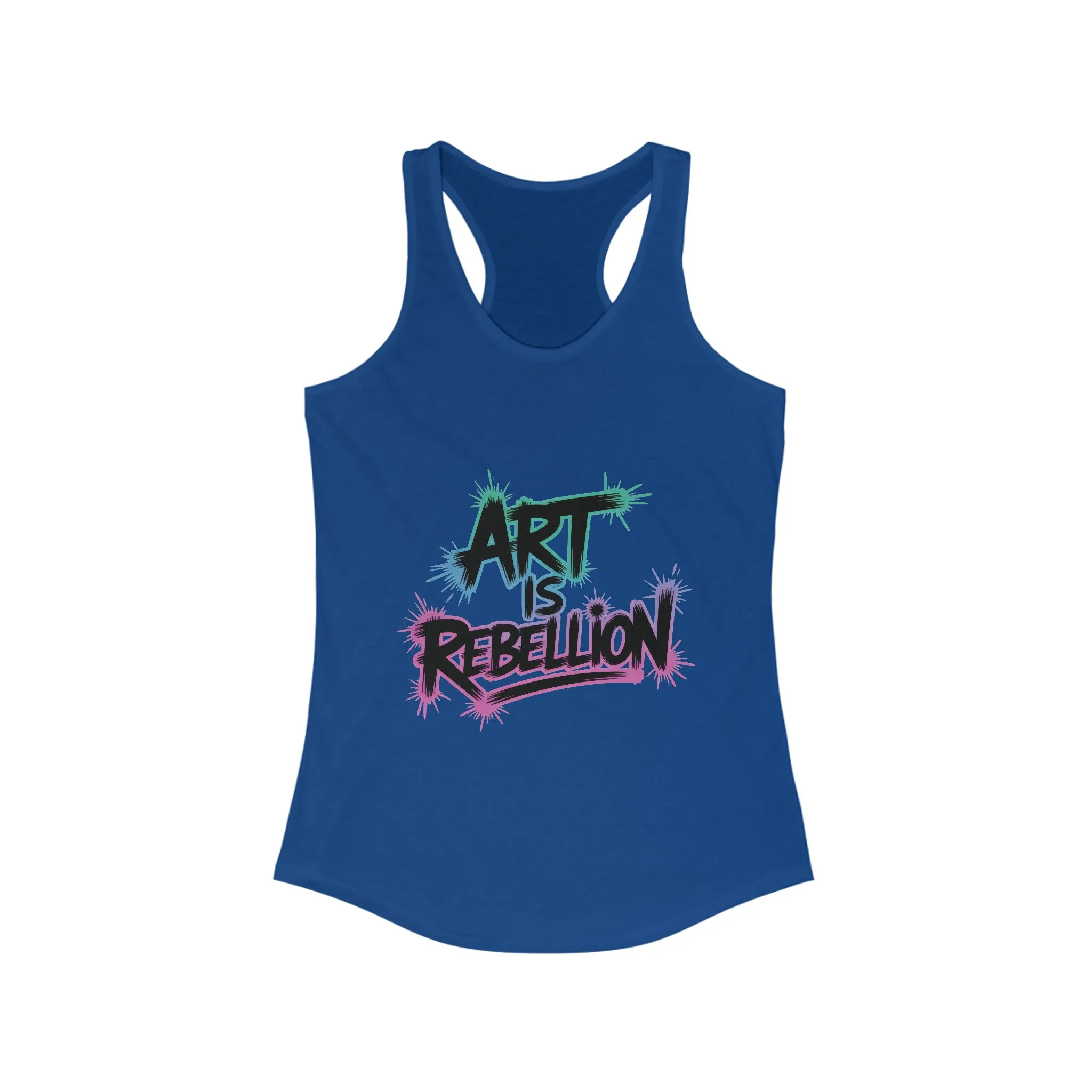 Women's Ideal Racerback Tank, Art Is Rebellion Women's Tank Top, Graffiti Graphic Tank, Bold Rebel Statement Summer Shirt - Image 11