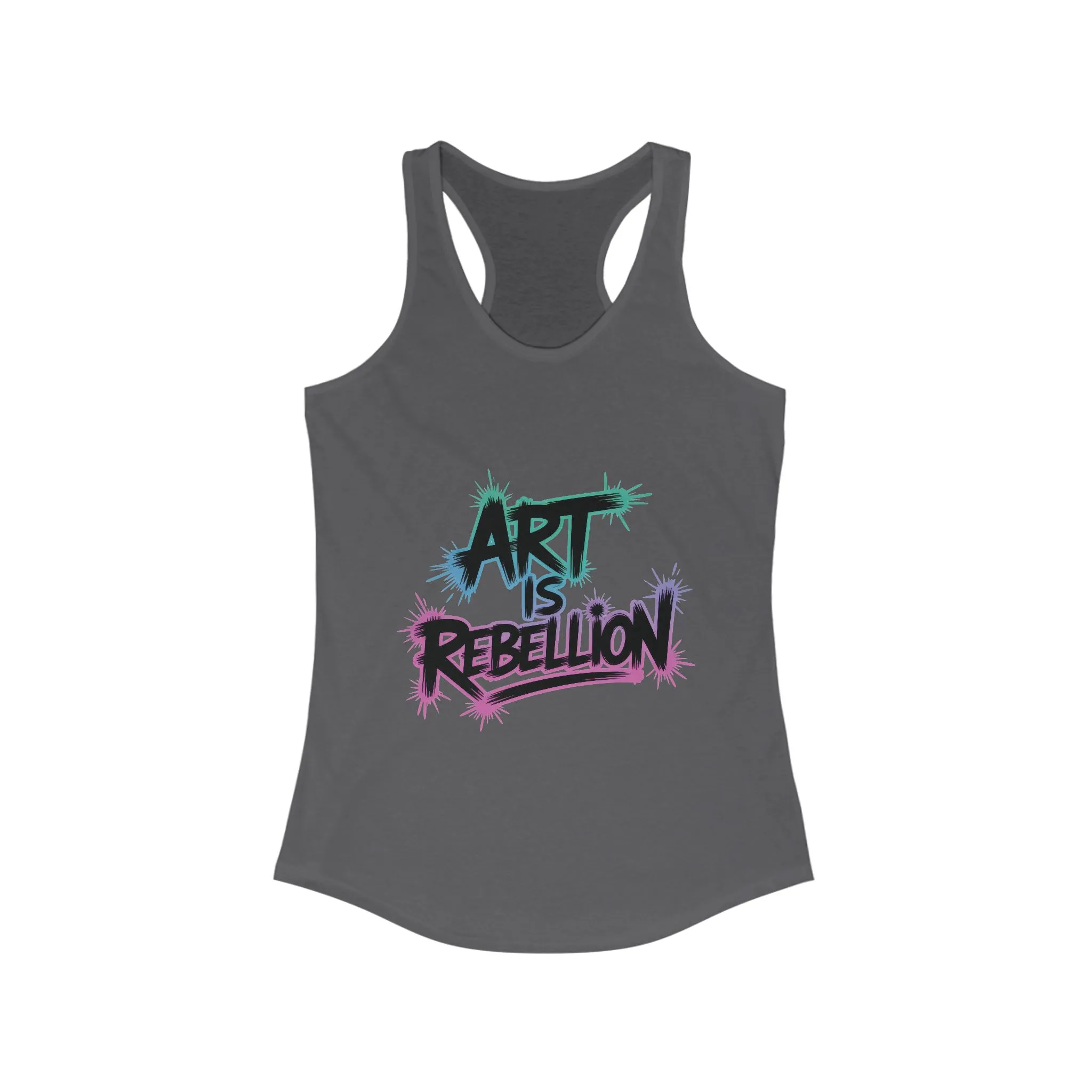 Women's Ideal Racerback Tank, Art Is Rebellion Women's Tank Top, Graffiti Graphic Tank, Bold Rebel Statement Summer Shirt - Image 13