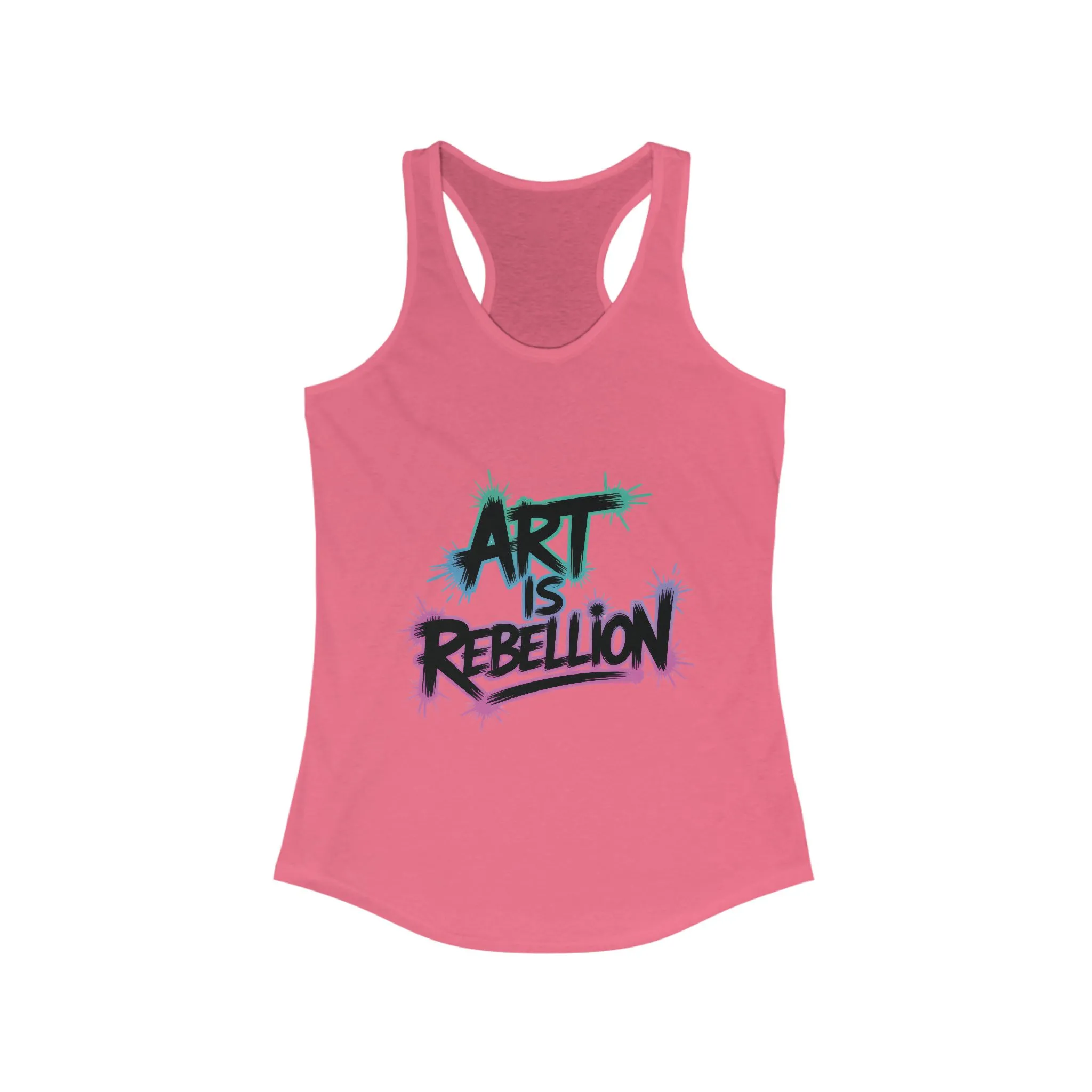 Women's Ideal Racerback Tank, Art Is Rebellion Women's Tank Top, Graffiti Graphic Tank, Bold Rebel Statement Summer Shirt - Image 17