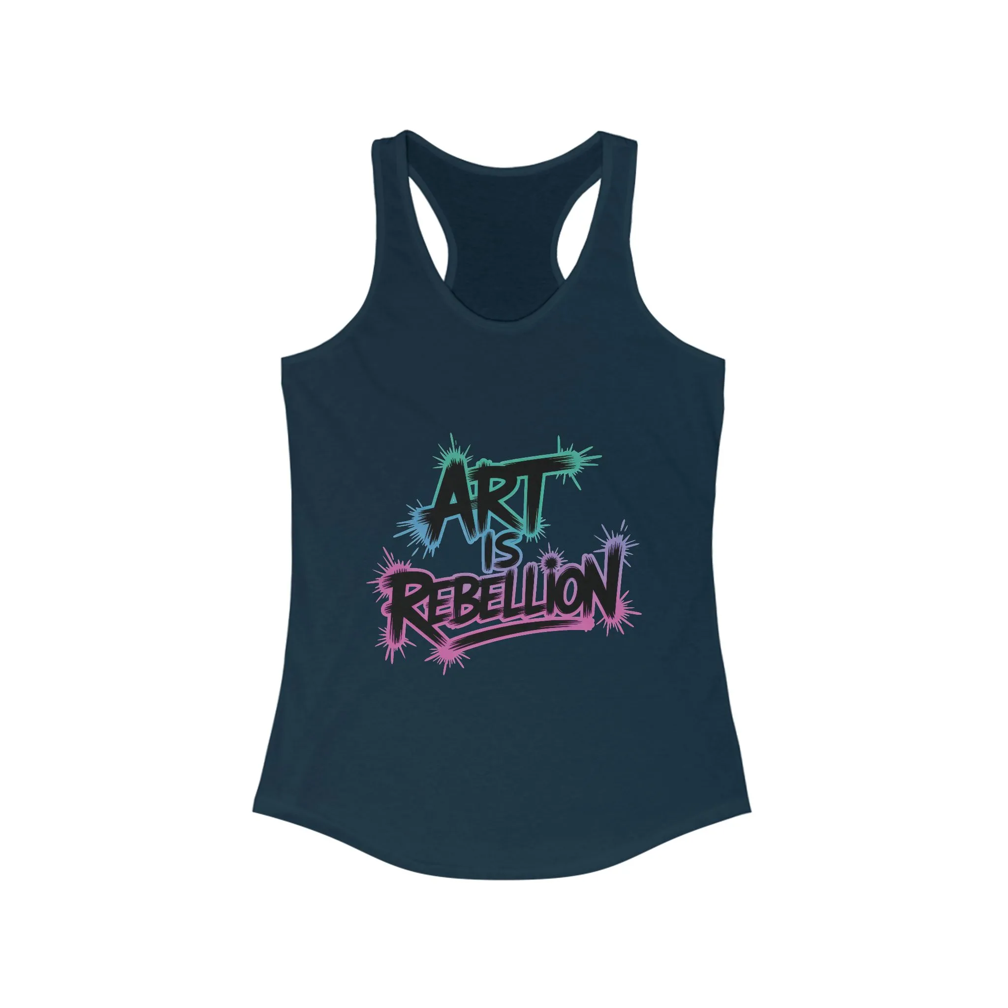 Women's Ideal Racerback Tank, Art Is Rebellion Women's Tank Top, Graffiti Graphic Tank, Bold Rebel Statement Summer Shirt