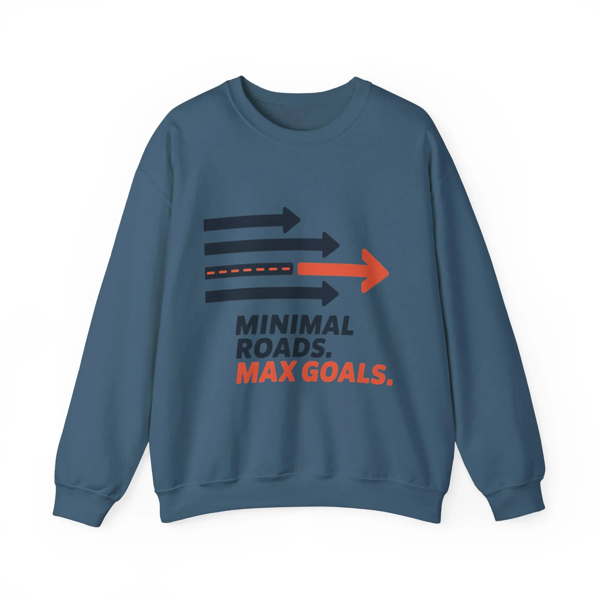 Mens Heavy Blend™ Crewneck Sweatshirt, Minimal Roads Max Goals Motivational Mens Sweatshirt - Image 16
