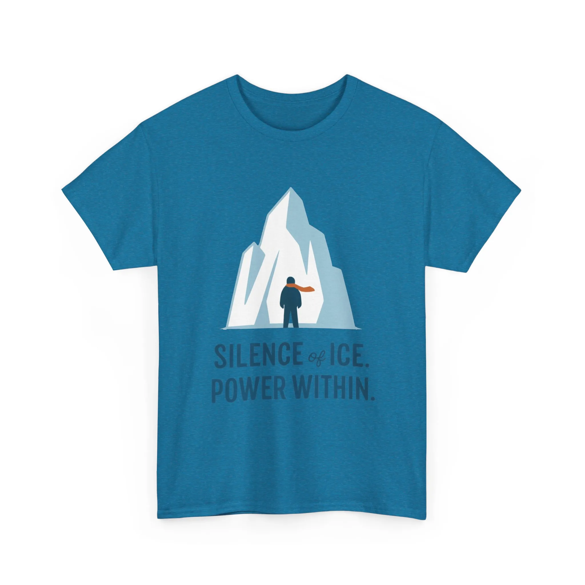 Silence of Ice Power Within Mens T-Shirt, Minimalist Nordic Iceberg Graphic Tee - Image 22