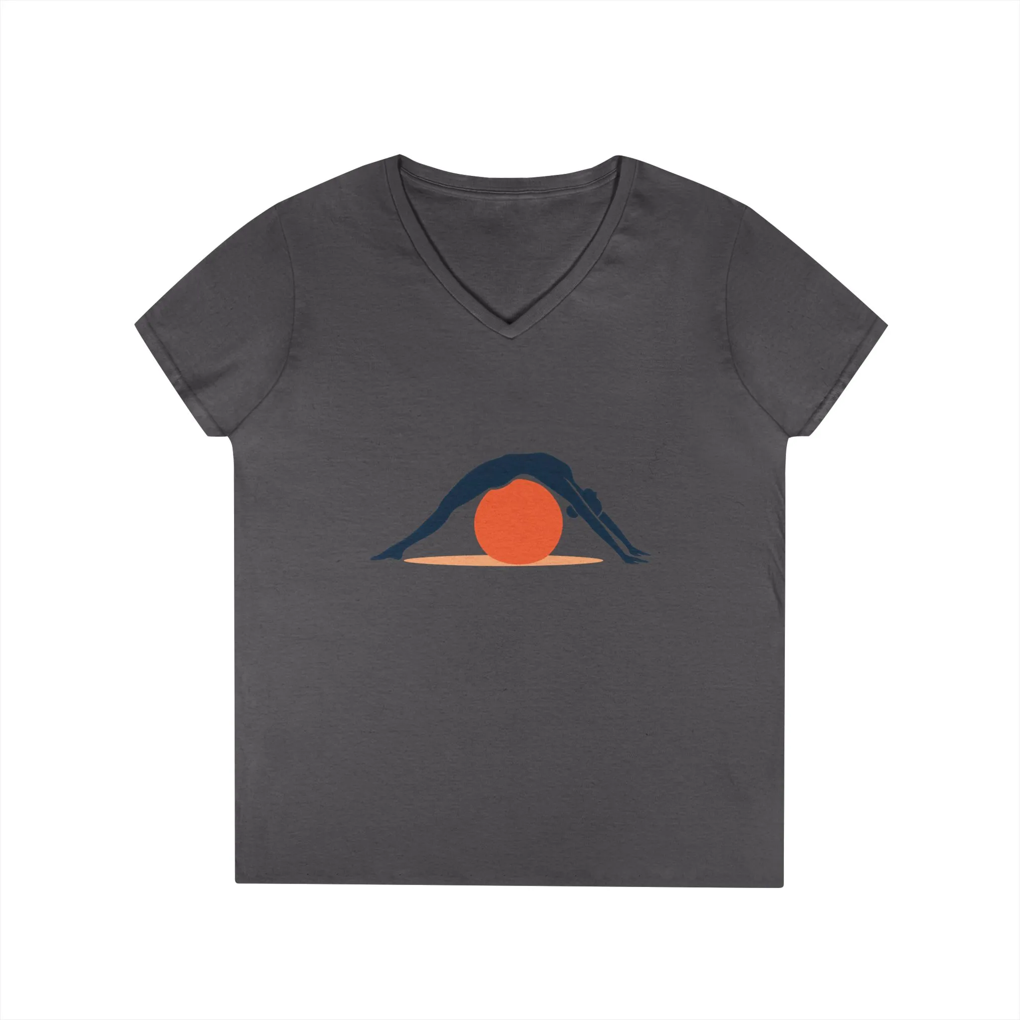 Ladies' V-Neck T-Shirt, Womens Pilates T-Shirt, Yoga Fitness Graphic Tee, Workout Gym Activewear Top - Image 16