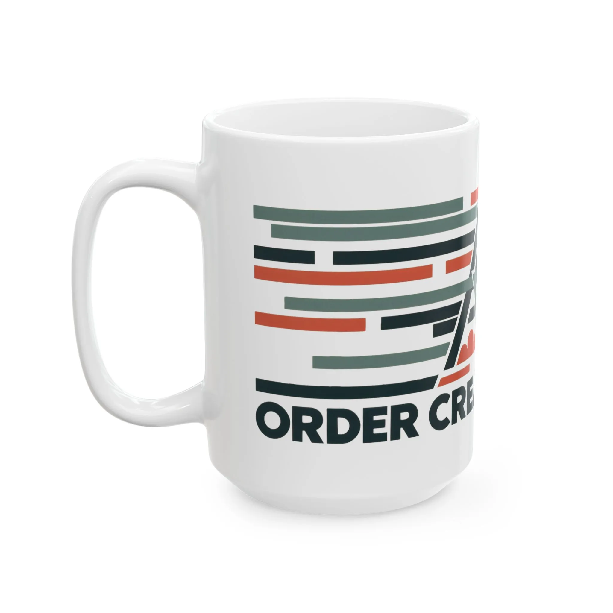 Order Creates Power Coffee Mug, Minimal Geometric Triangle Wraparound Cup, Scandinavian Modern Gift for Men, Ceramic Mug, (11oz, 15oz) - Image 8