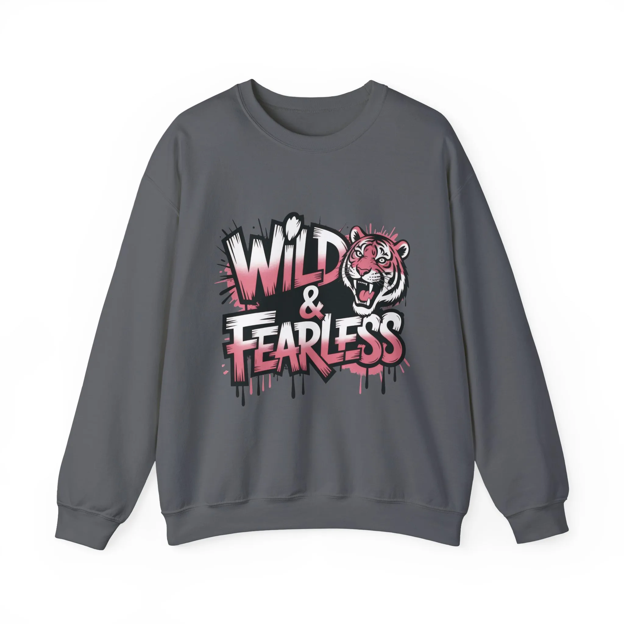 Women's Sweatshirt Wild & Fearless, Tiger Graffiti Graphic Pullover, Bold Urban Streetwear Top - Image 16