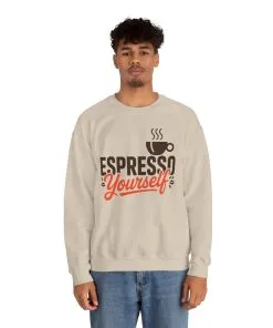 Mens Heavy Blend™ Crewneck Sweatshirt, Espresso Yourself Sweatshirt, Funny Coffee Lover Mens Crewneck, Cafe Lover Gift