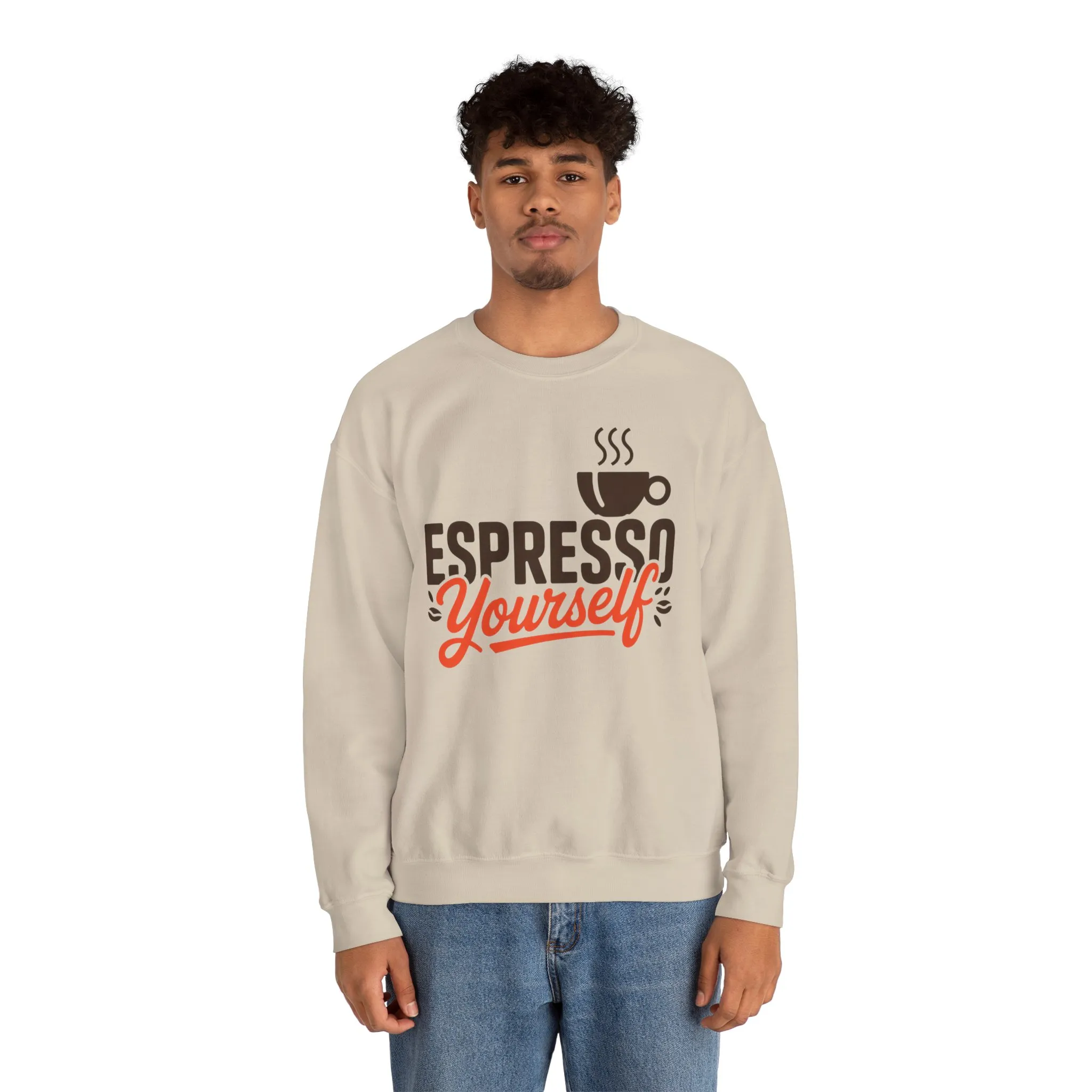 Mens Heavy Blend™ Crewneck Sweatshirt, Espresso Yourself Sweatshirt, Funny Coffee Lover Mens Crewneck, Cafe Lover Gift