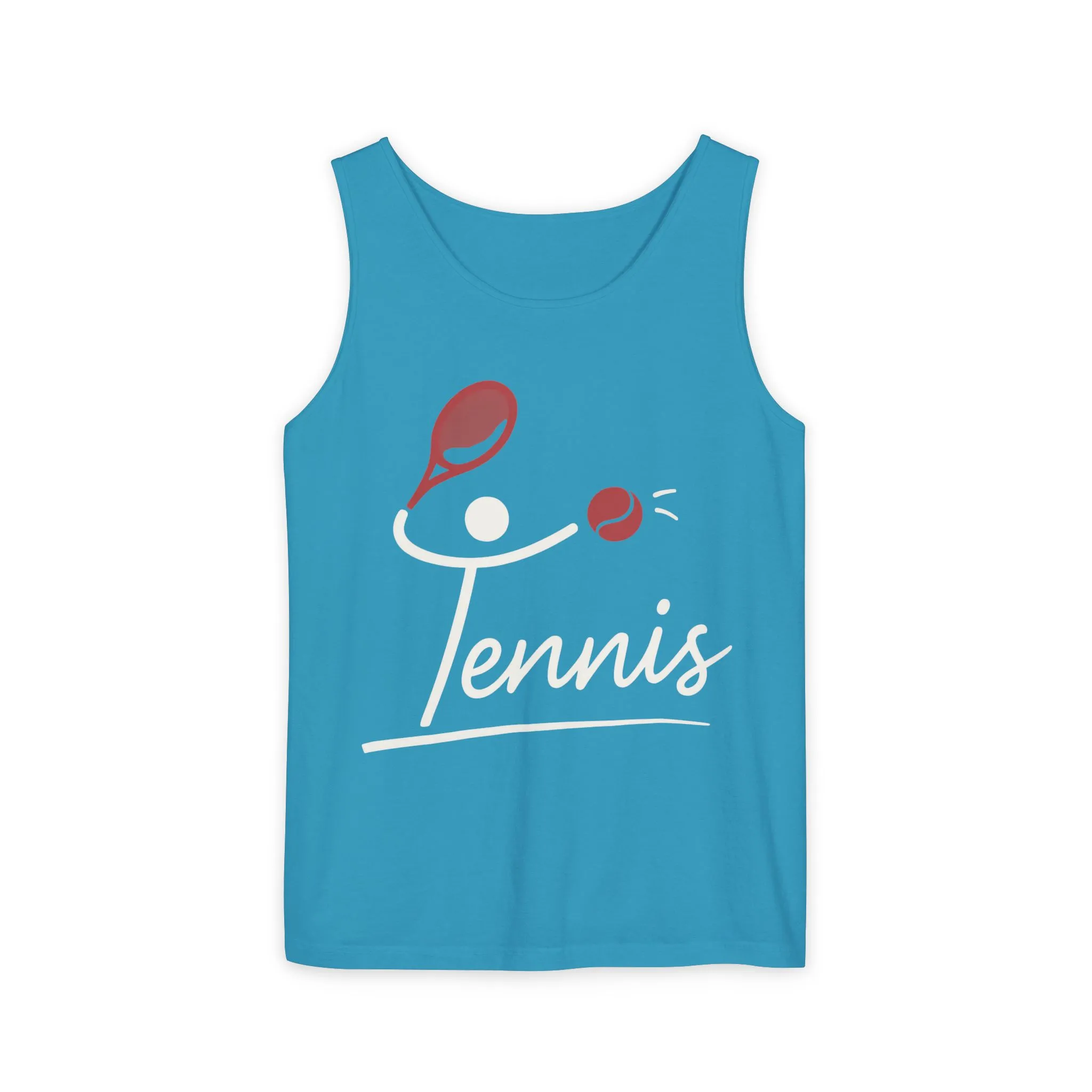 Womens Garment-Dyed Tank Top, Womens Tennis Tank Top, Cute Sports Graphic Top, Workout Gym Activewear Shirt - Image 2