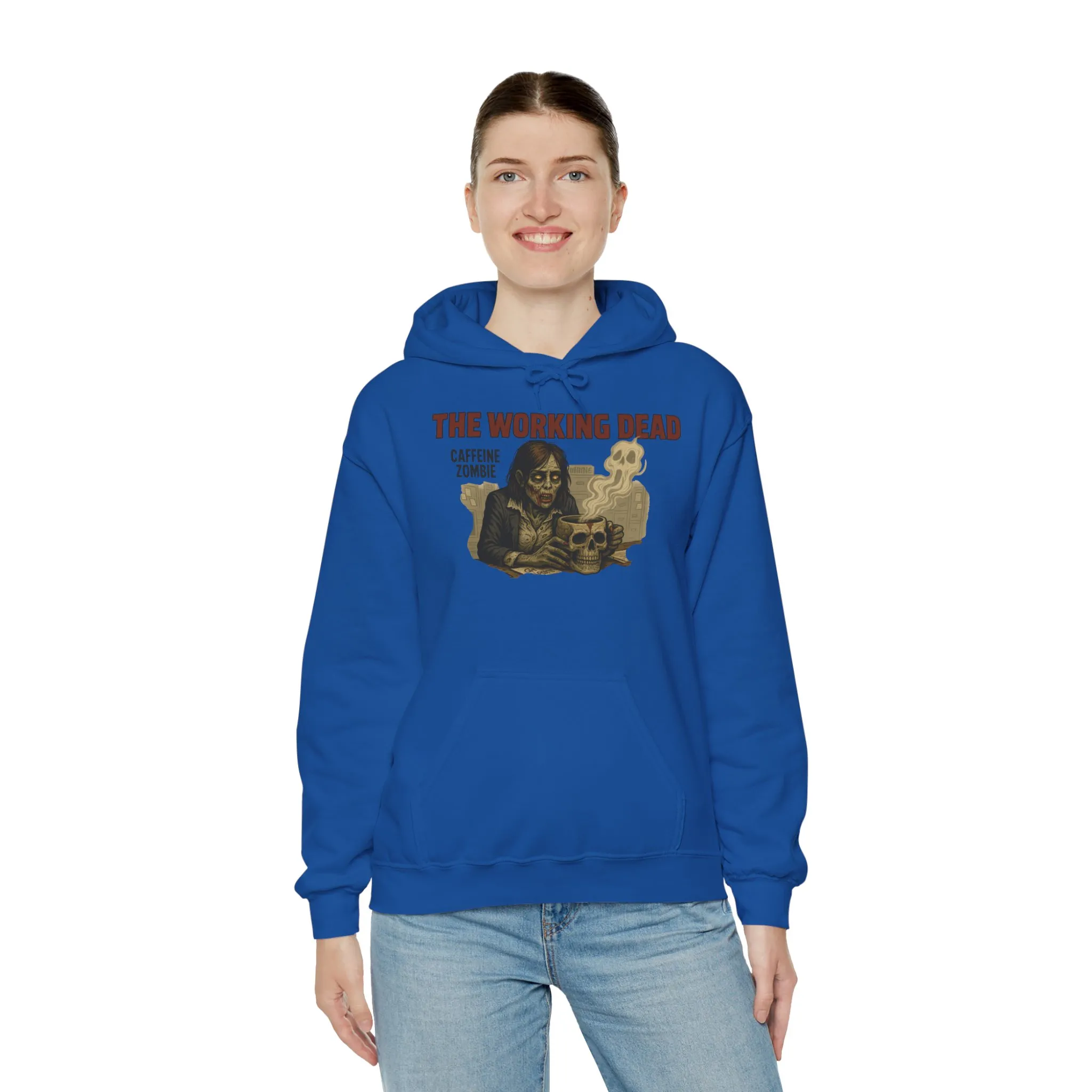 The Working Dead Women's Zombie Hoodie, Work Humor Hoodie, Halloween Work Top, Coffee Zombie Hoodie - Image 28