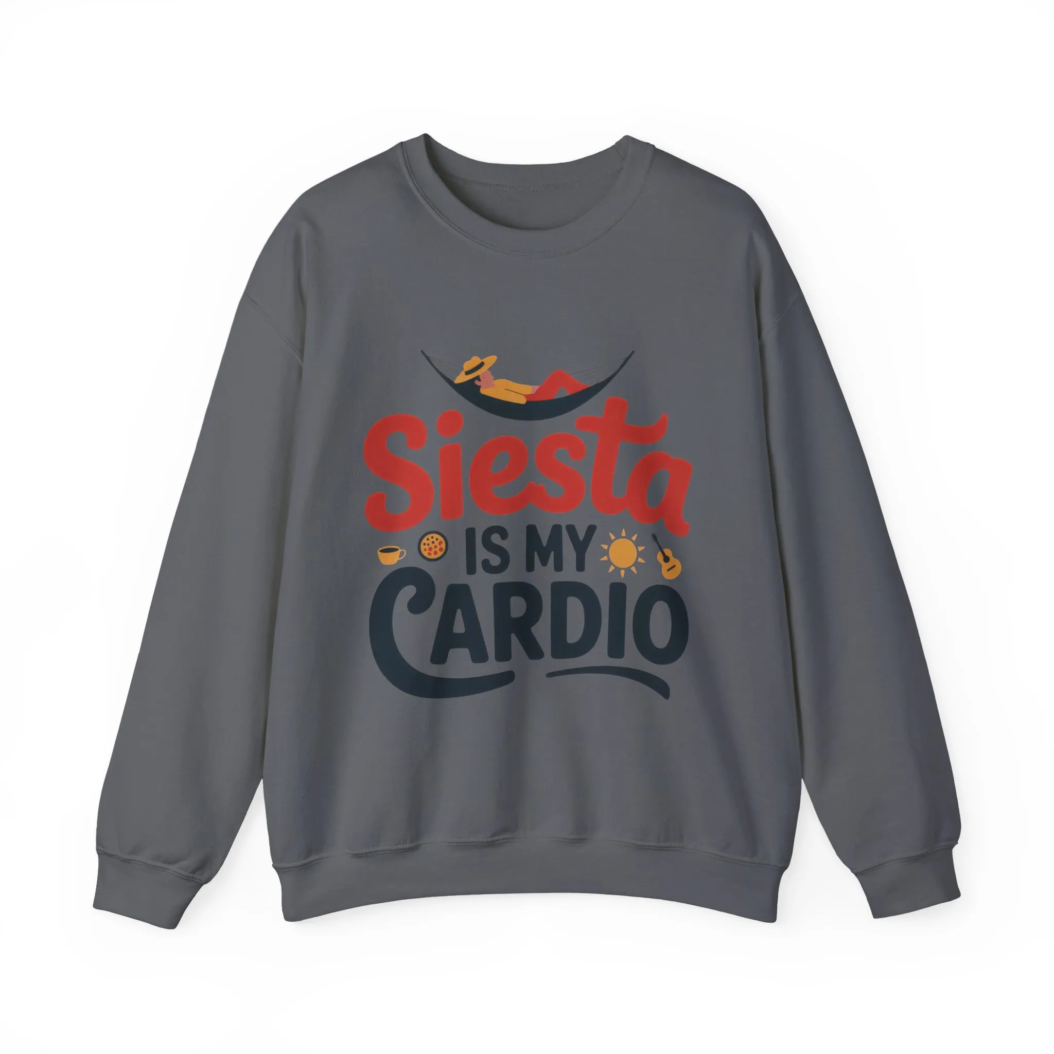 Mens Heavy Blend™ Crewneck Sweatshirt, Siesta Is My Cardio Funny Mens Sweatshirt Spain Gift - Image 22