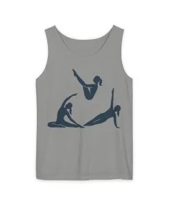 Womens Garment-Dyed Tank Top, Womens Pilates Tank Top, Yoga Fitness Graphic Top, Cute Workout Gym Shirt