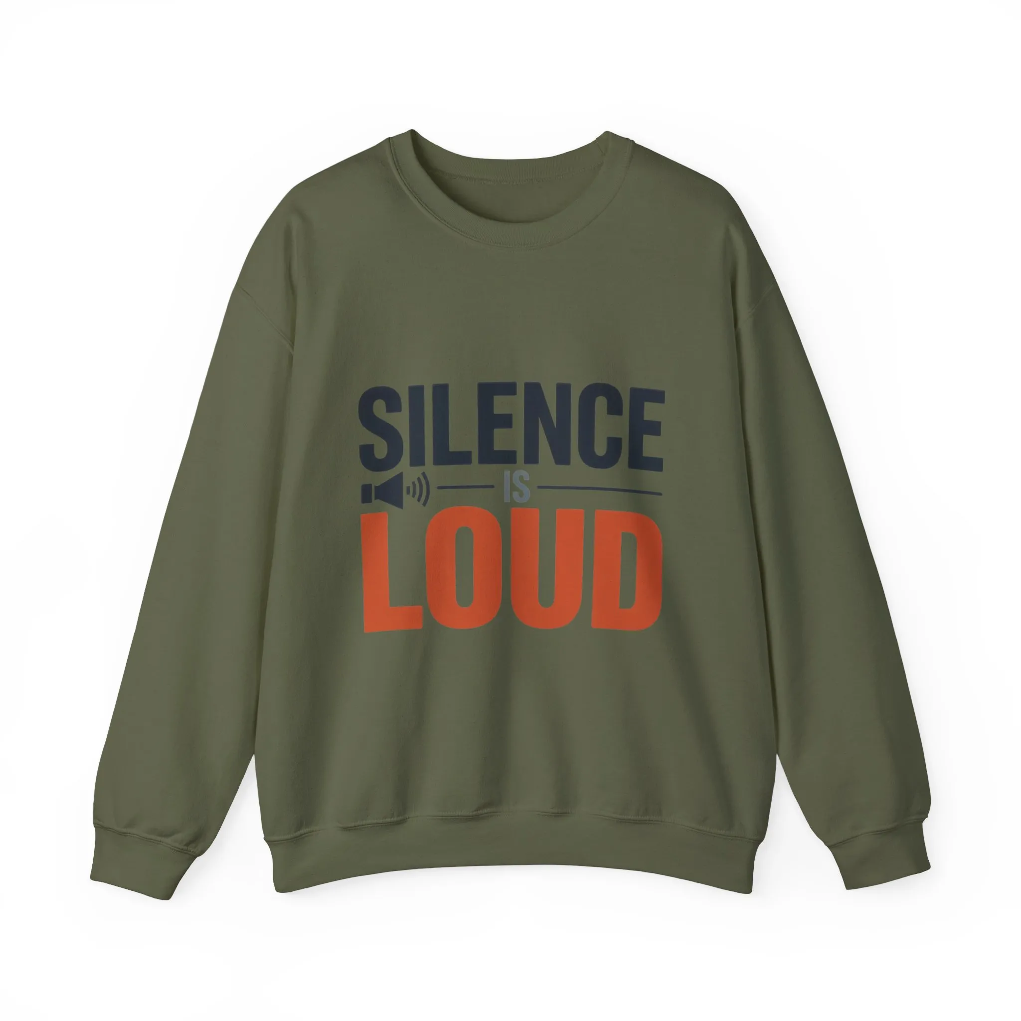 Mens Heavy Blend™ Crewneck Sweatshirt, Silence Is Loud Motivational Mens Sweatshirt - Image 10