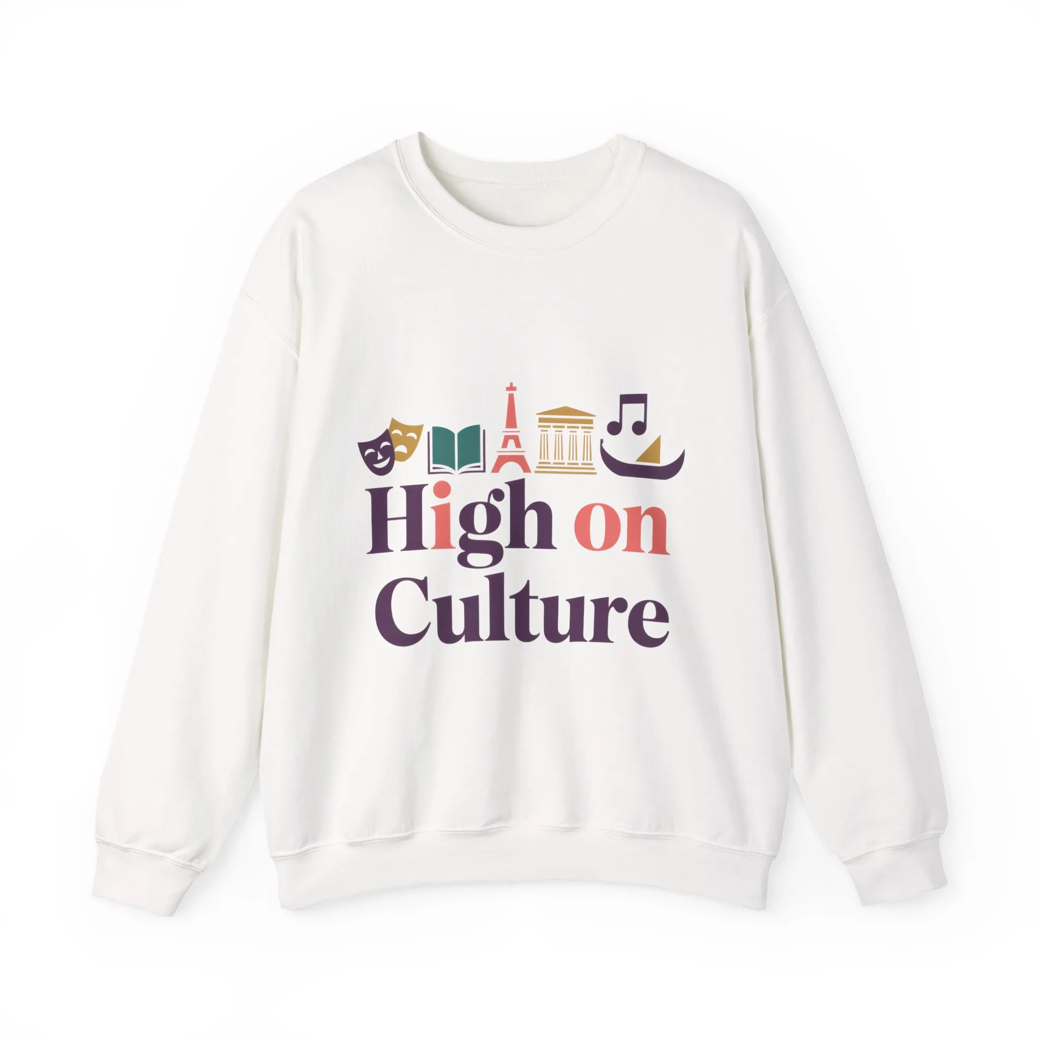 Womens Heavy Blend™ Crewneck Sweatshirt, High on Culture Womens Sweatshirt, Stylish Cultural Graphic Top - Image 2