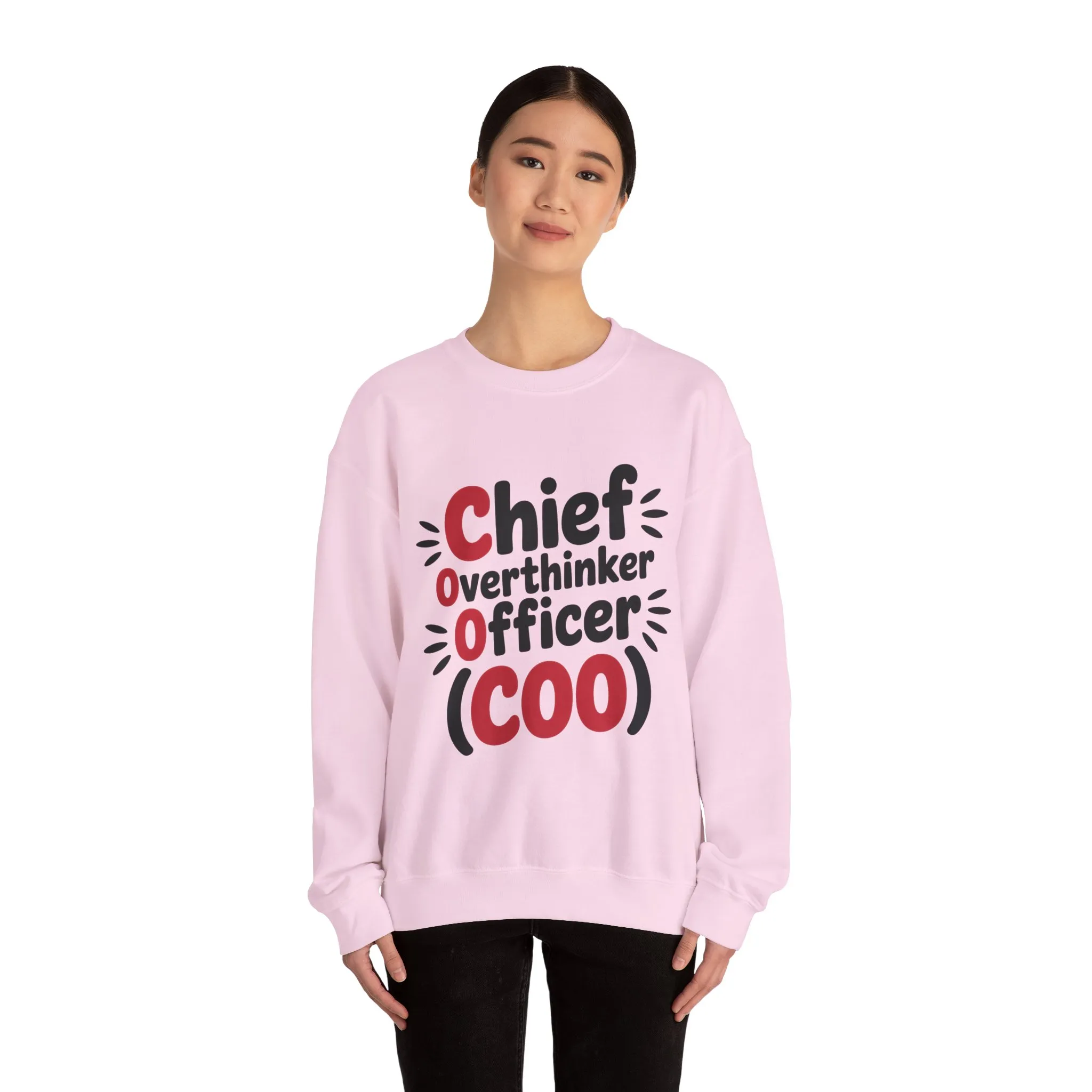 Chief Overthinker Officer Women's Sweatshirt, COO Funny Office Humor Graphic Pullover, Women's Heavy Blend™ Crewneck Sweatshirt - Image 25