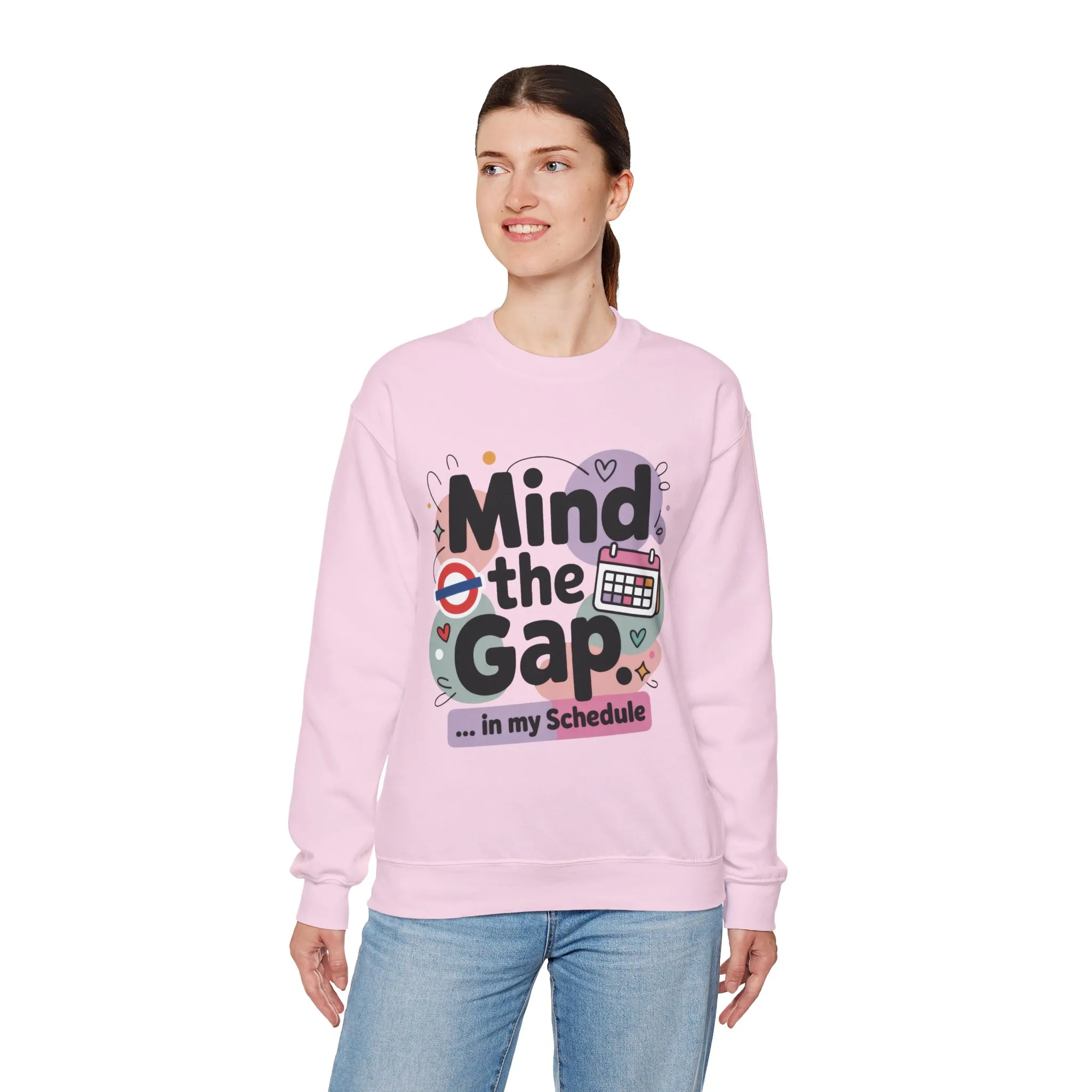 Funny Women's Sweatshirt, Mind The Gap, Office Humor Graphic Pullover - Image 3