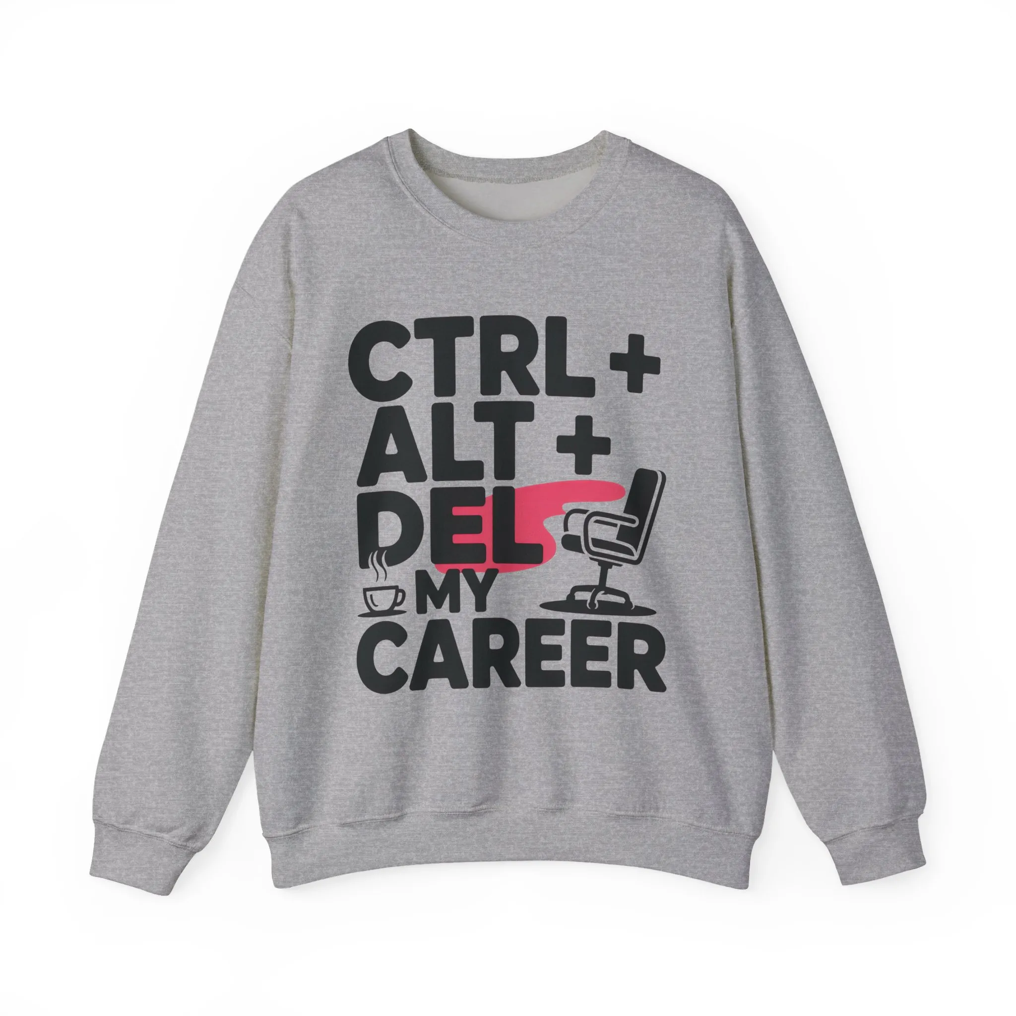 Ctrl Alt Del My Career Sweatshirt, Sarcastic Workwear Graphic Pullover, Funny Office Top, Women's Heavy Blend⢠Crewneck Sweatshirt - Image 7