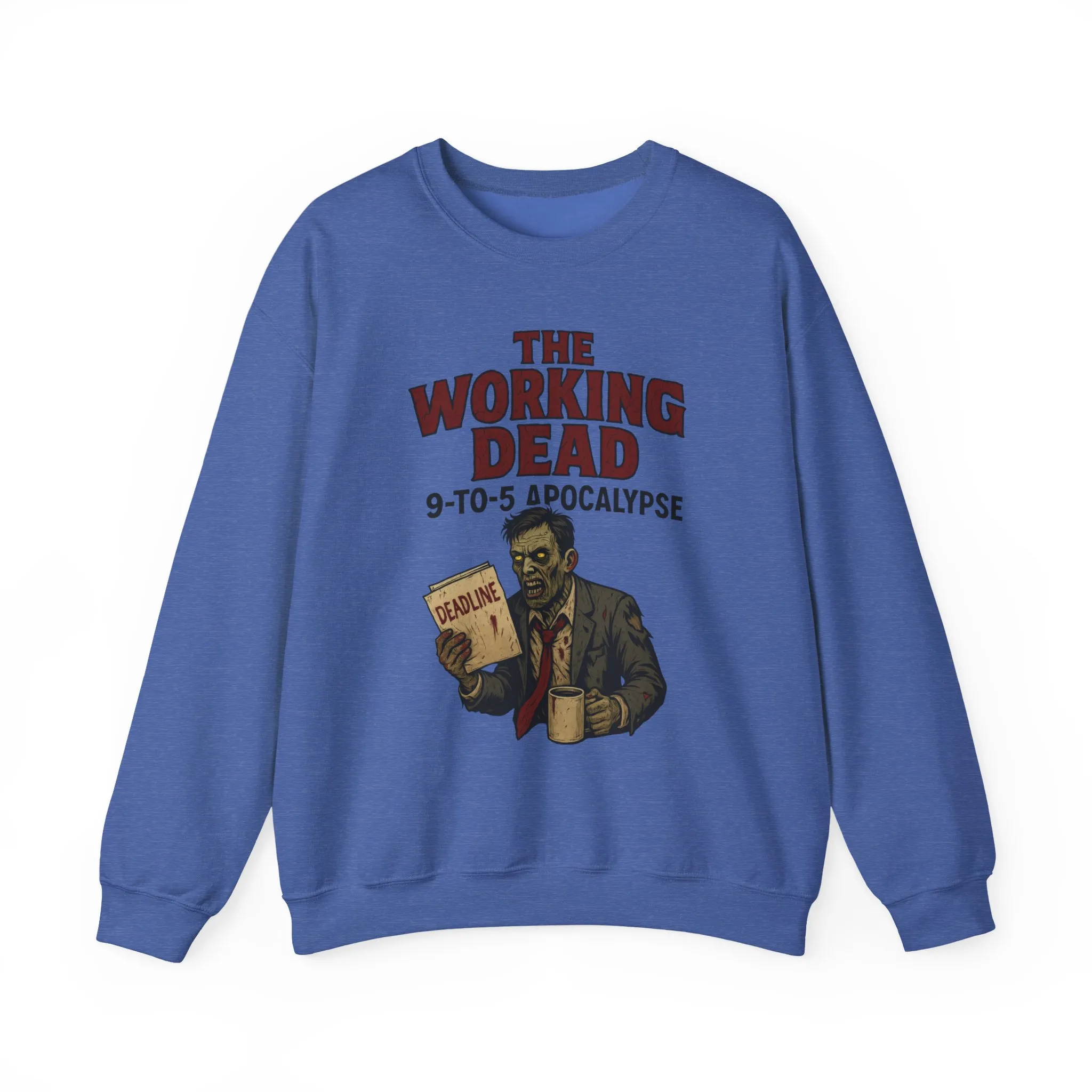 Men's The Working Dead 9-to-5 Apocalypse Sweatshirt, Funny Office Zombie Horror Pullover, Halloween Zombie Work Top - Image 16