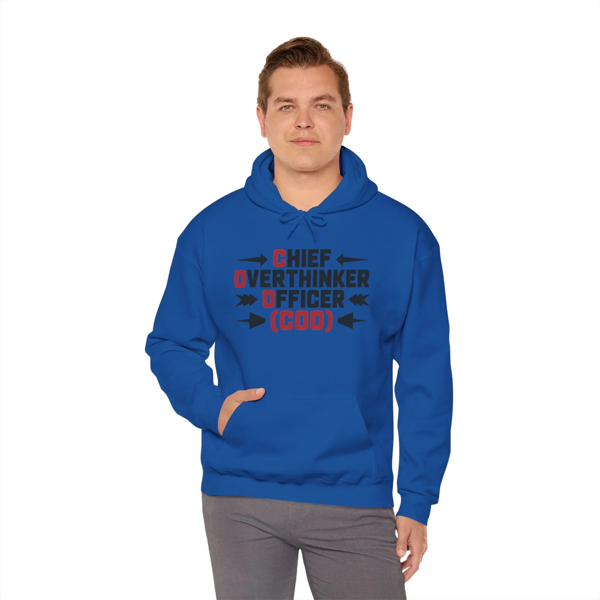 Chief Overthinker Officer Men's Hoodie, Funny COO Graphic Pullover, Sarcastic Office Humor Gift, Men's Heavy Blend™ Hooded Sweatshirt - Image 32