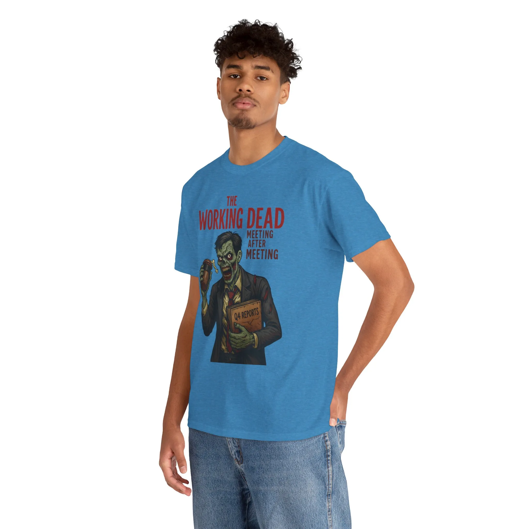 The Working Dead Men's Funny Zombie Work T-Shirt, Office Humor Tee, Meeting Joke Shirt, Halloween Office Tee - Image 17