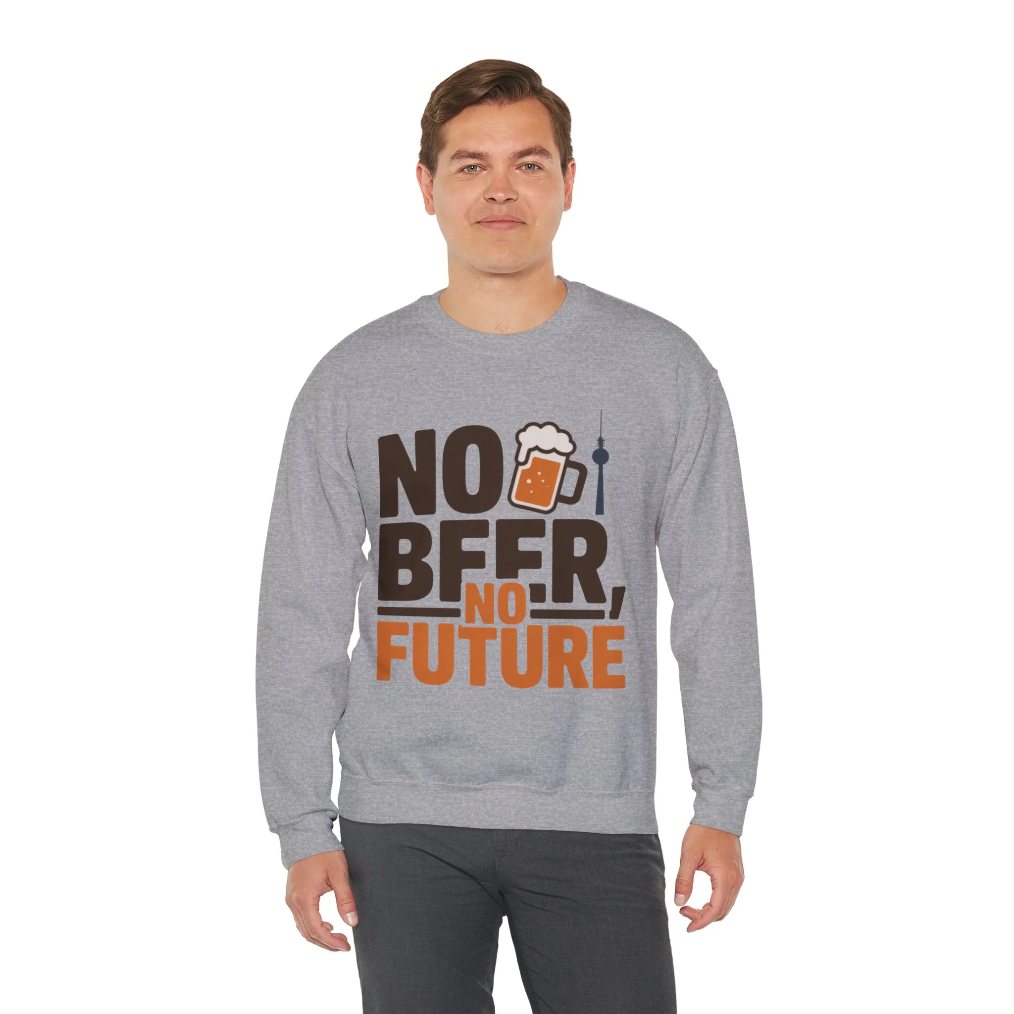Mens Heavy Blend™ Crewneck Sweatshirt, No Beer No Future Funny Beer Mens Sweatshirt - Image 12