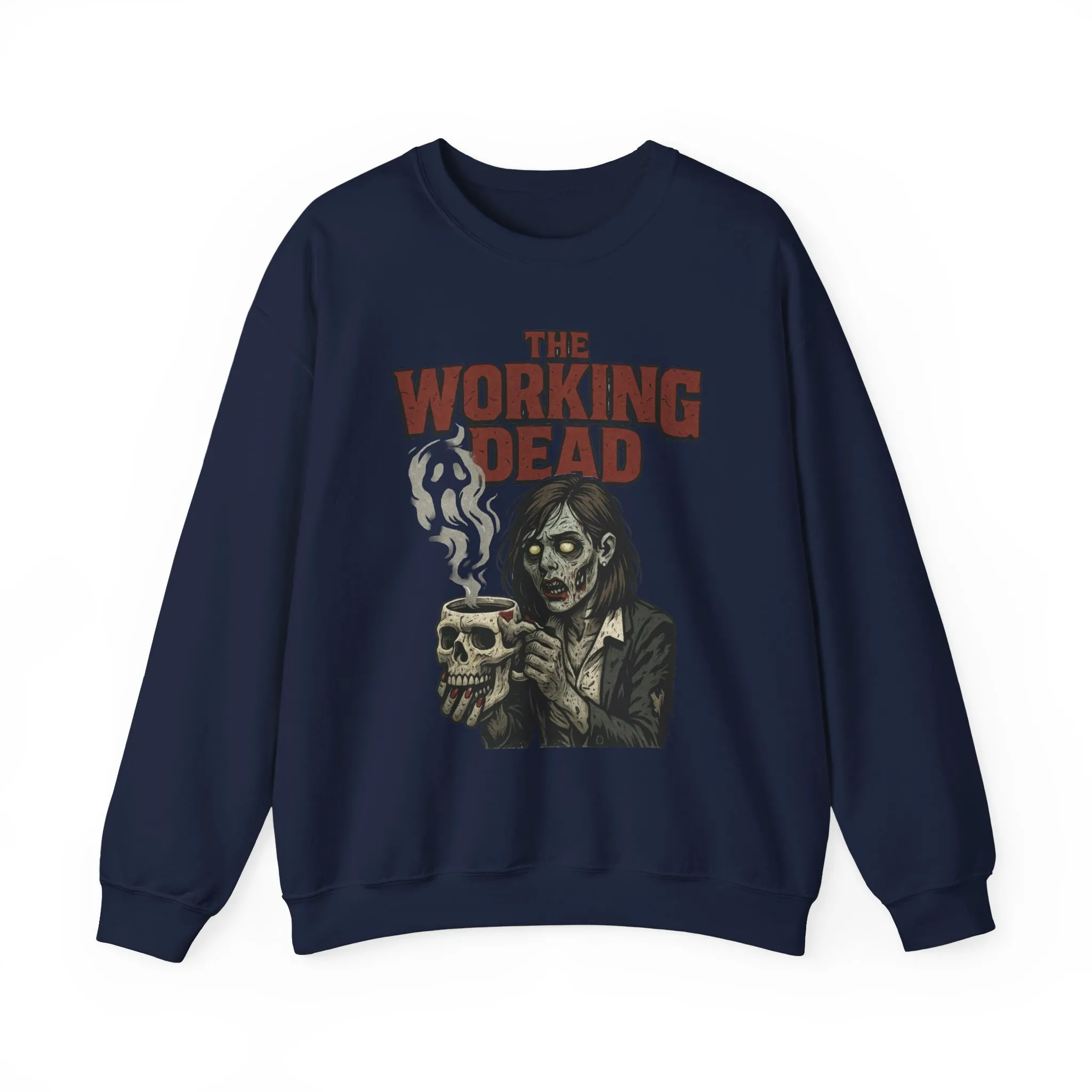 The Working Dead Women's Zombie Sweatshirt, Halloween Zombie Top, Work Humor Sweatshirt, Women's Heavy Blend™ Crewneck Sweatshirt - Image 19