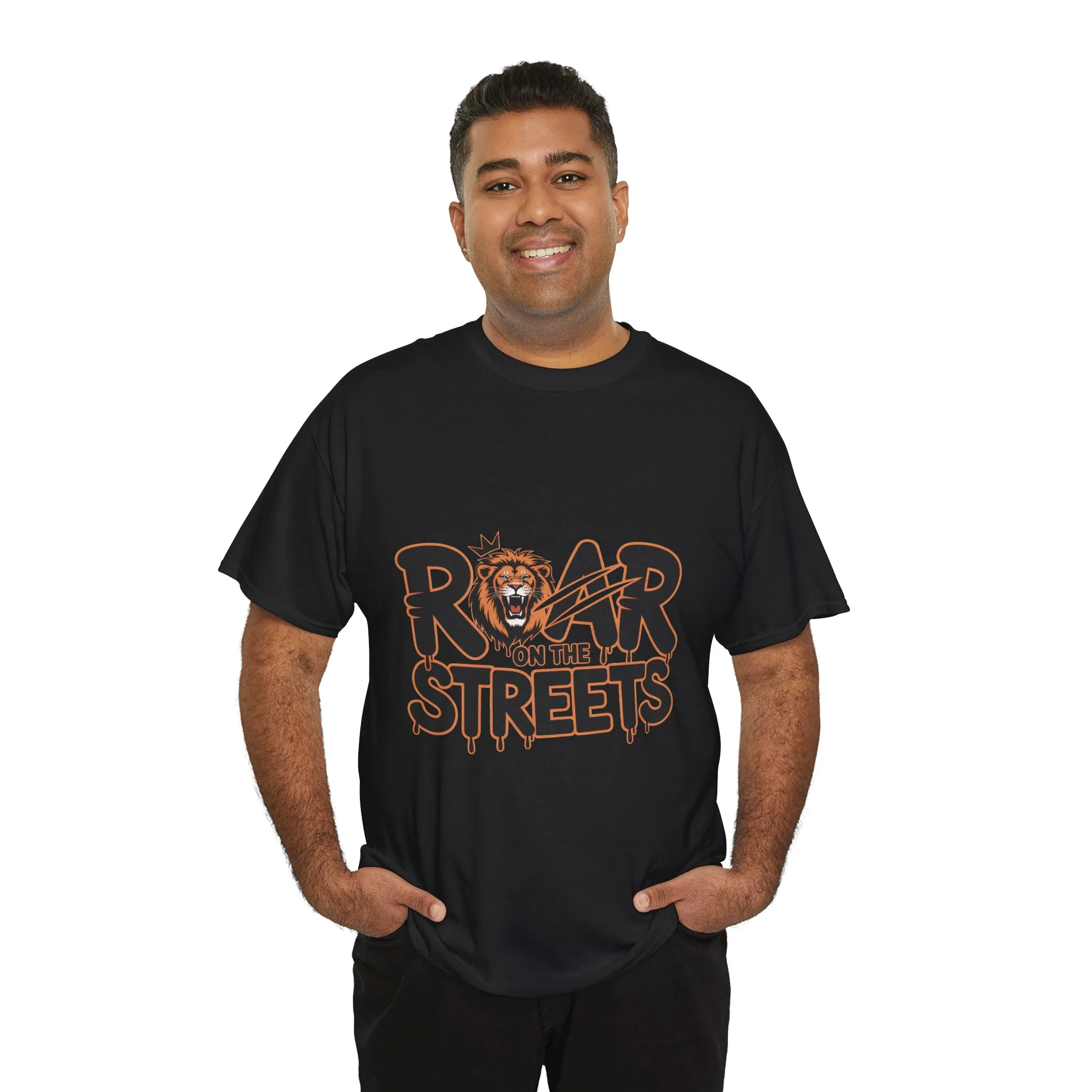 Roar on the Streets Lion Graphic Mens Urban T-Shirt, Lion Shirt, Street Vibe - Image 6