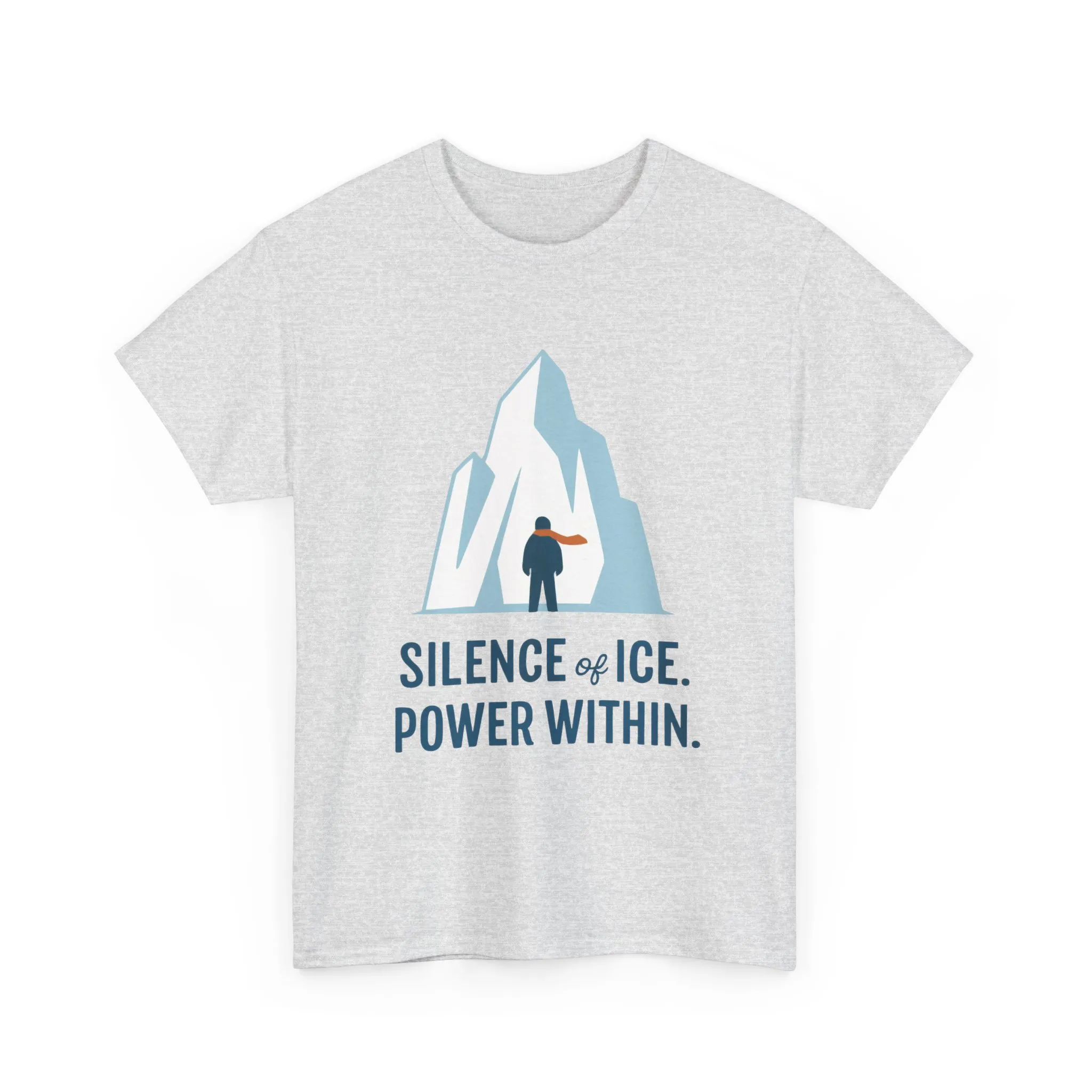 Silence of Ice Power Within Mens T-Shirt, Minimalist Nordic Iceberg Graphic Tee - Image 4
