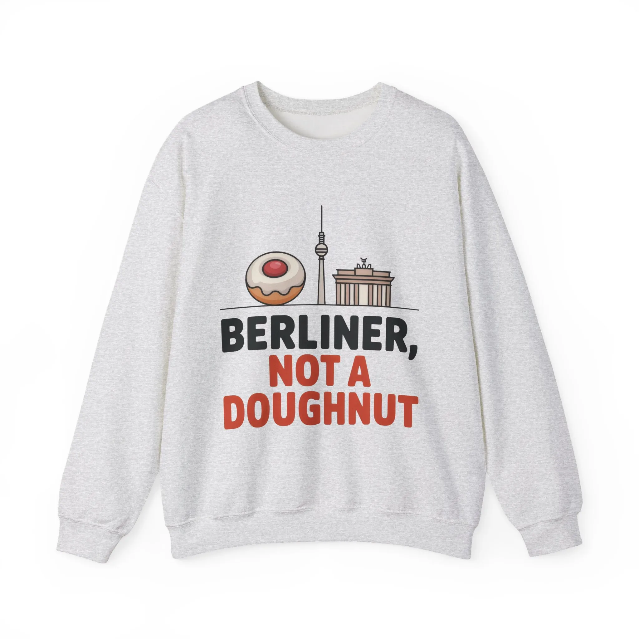 Mens Heavy Blend™ Crewneck Sweatshirt, Berliner Not a Doughnut Funny Berlin Mens Sweatshirt - Image 4