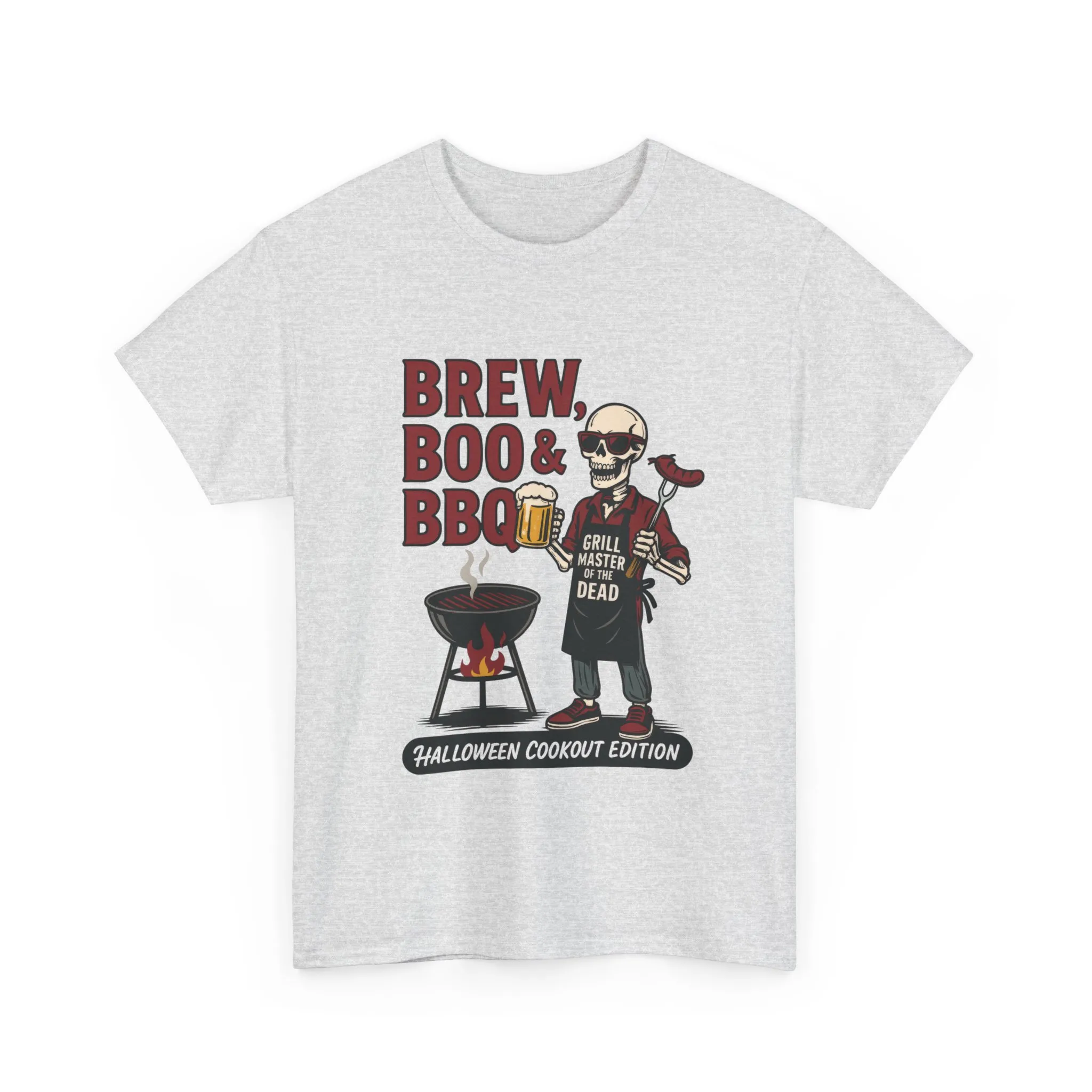 Halloween BBQ Men's T-Shirt, Brew Boo&BBQ Skeleton Grill Master Tee, Funny Dad Gift, Grill Master Tee, Grill Dad Halloween - Image 25