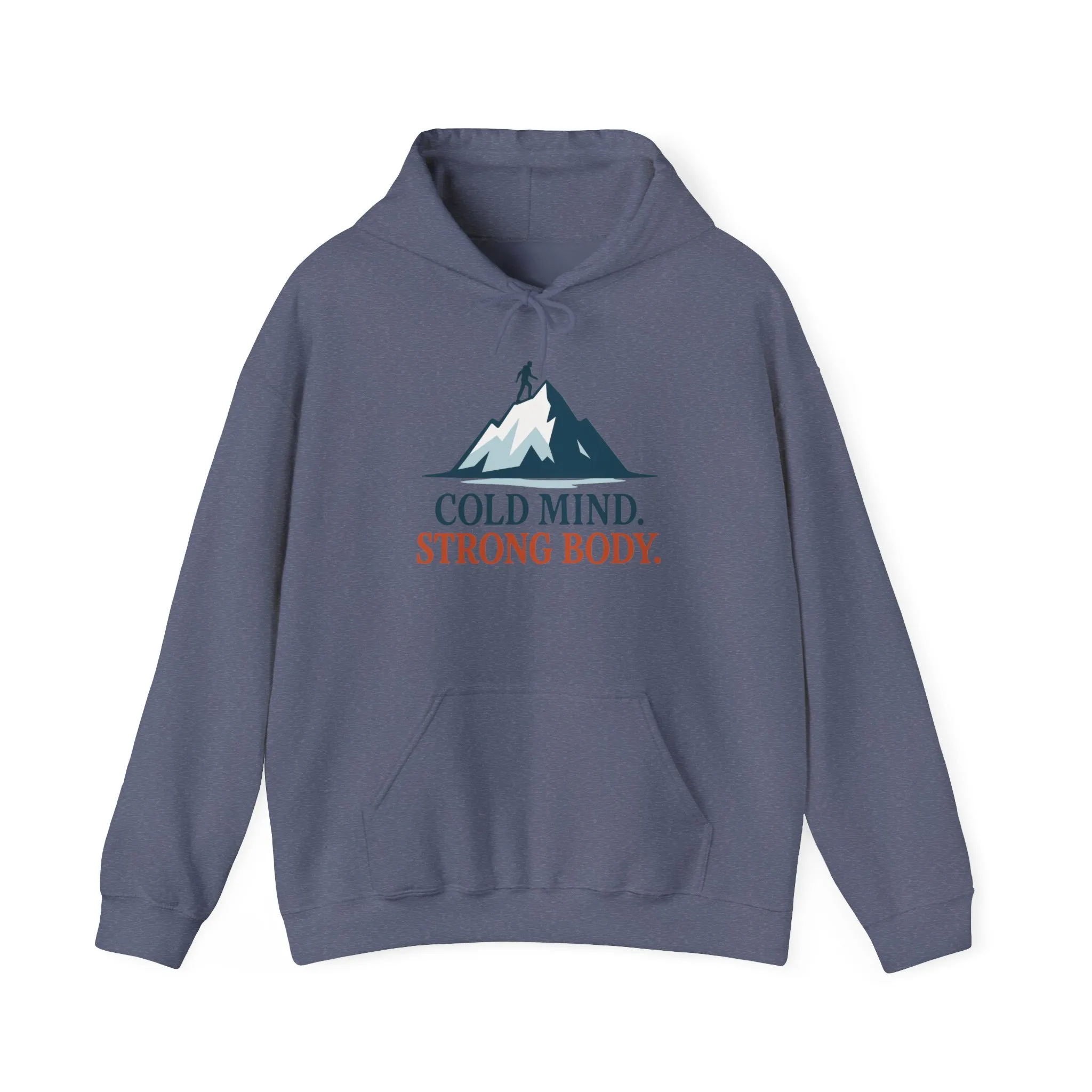 Mens Heavy Blend™ Hooded Sweatshirt, Cold Mind Strong Body Sweatshirt, Nordic Mountain Minimalist Pullover - Image 2