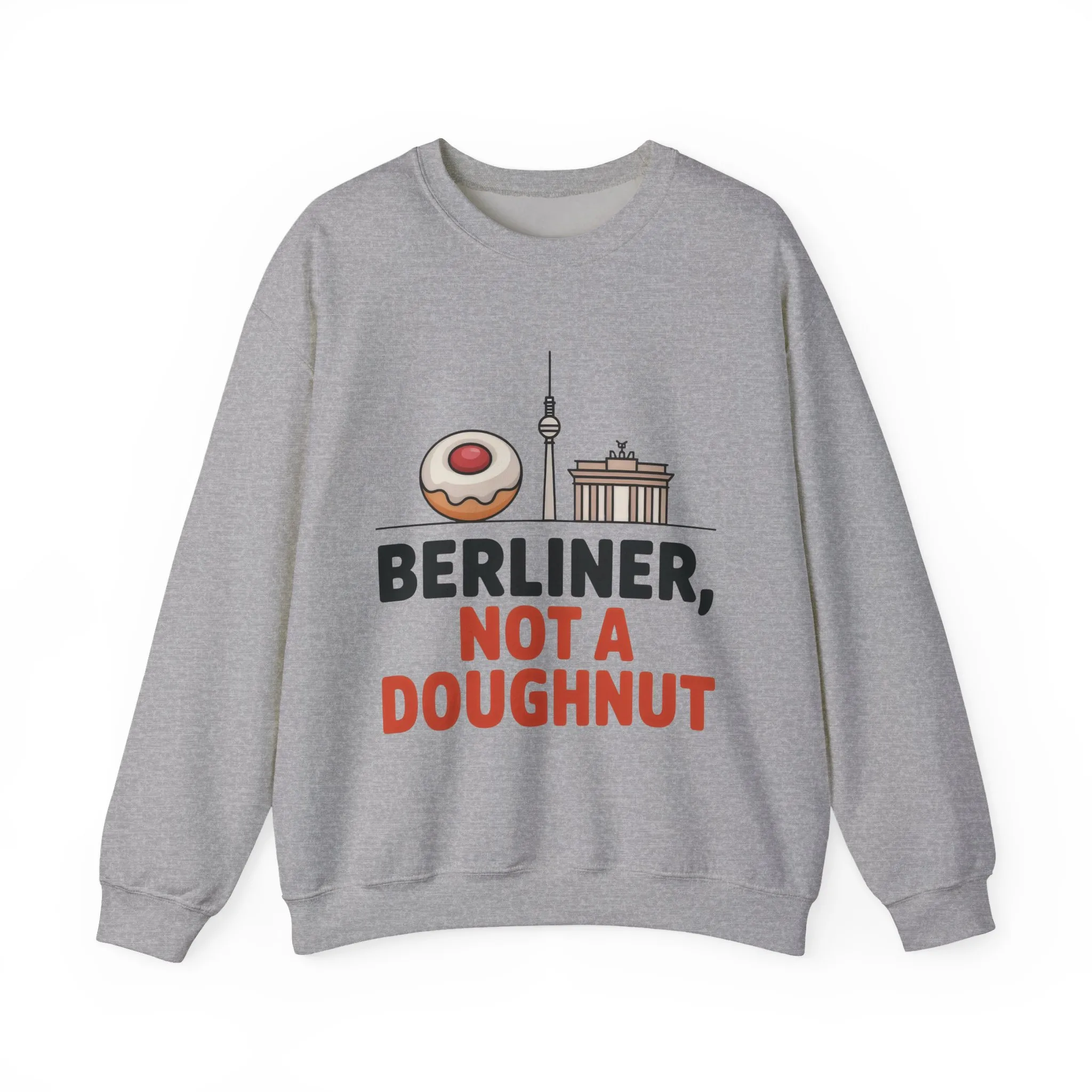 Mens Heavy Blend™ Crewneck Sweatshirt, Berliner Not a Doughnut Funny Berlin Mens Sweatshirt - Image 2