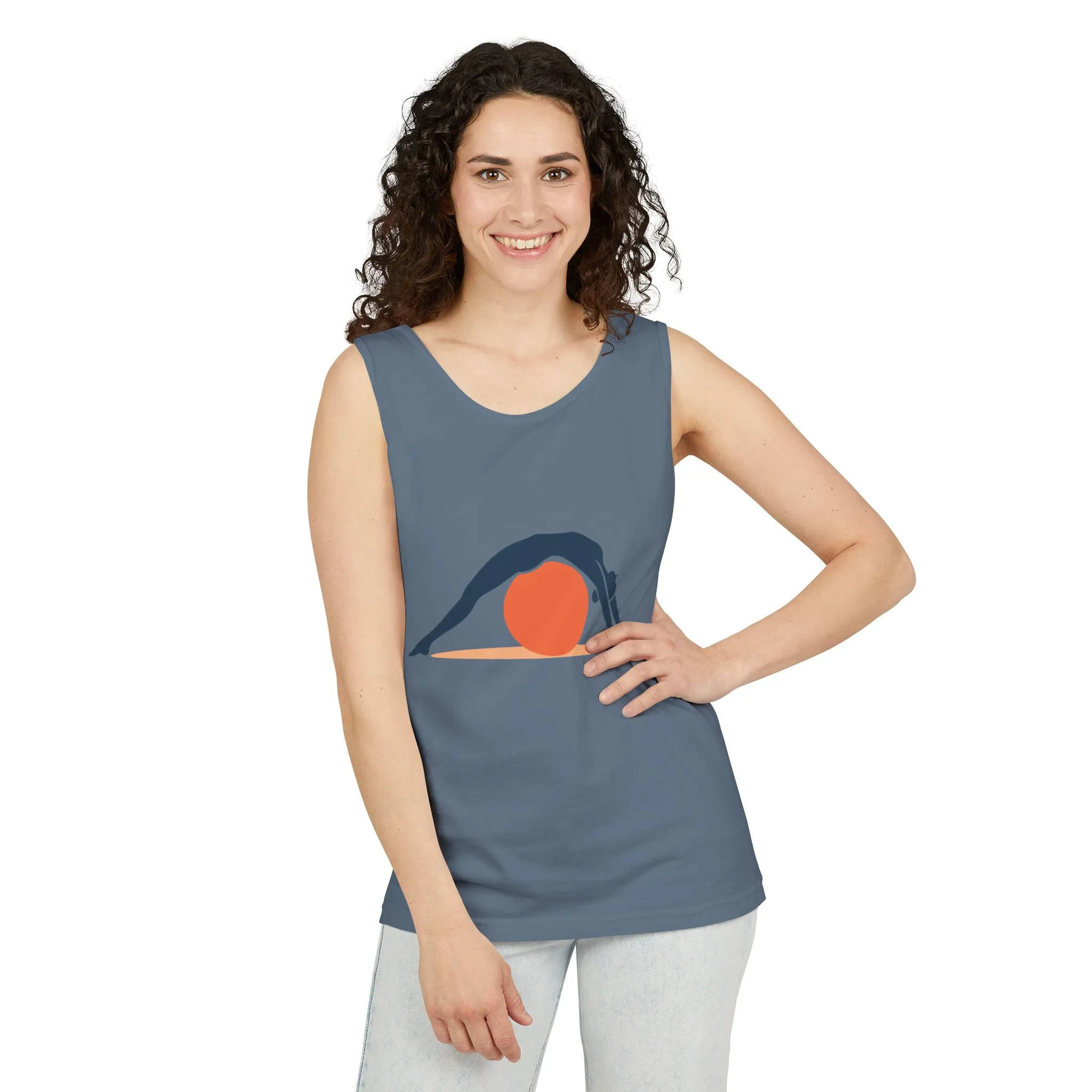 Womens Garment-Dyed Tank Top, Womens Pilates Tank Top, Yoga Fitness Graphic Top, Cute Workout Activewear Shirt - Image 21